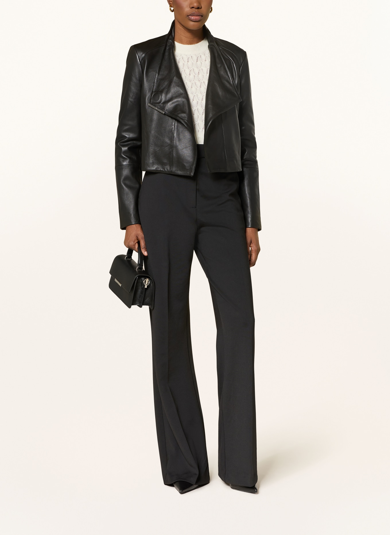 TED BAKER Lederjacke RIYOZE: SCHWARZ