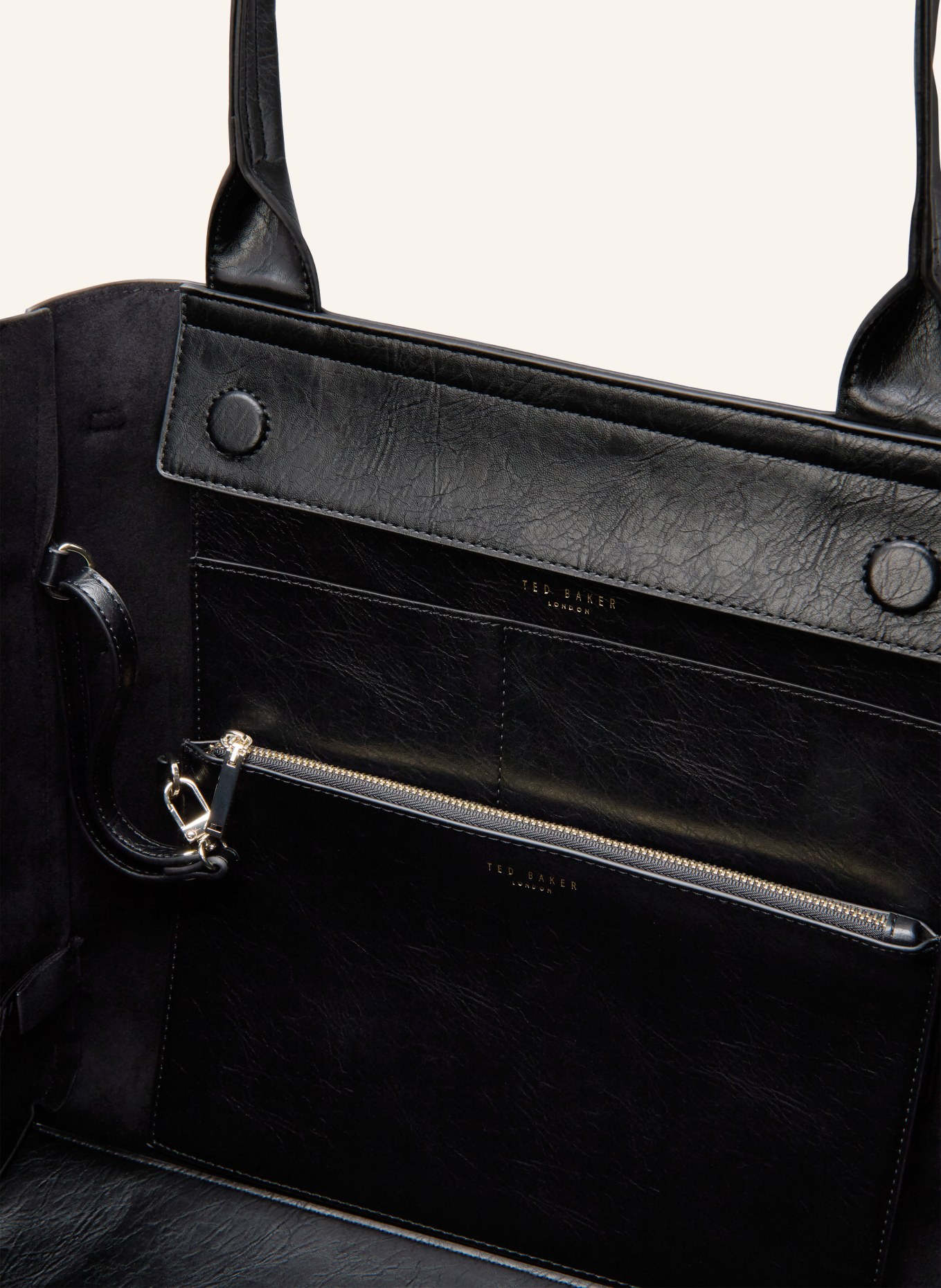 TED BAKER JIMMAPU LARGE shopper bag with pouch: BLACK