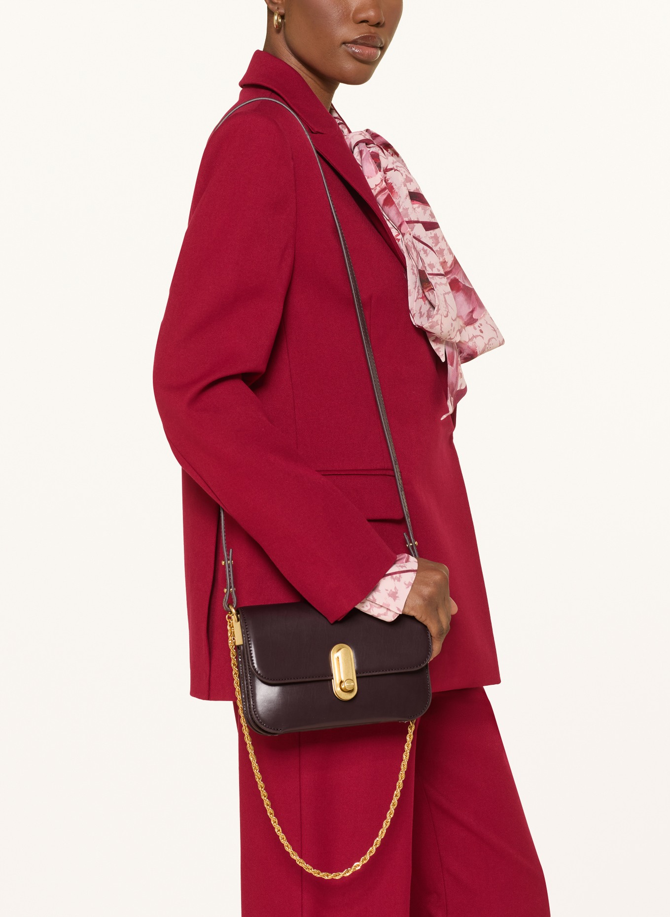 TED BAKER Schoudertas KKAYSA: DONKERROOD / GOUD