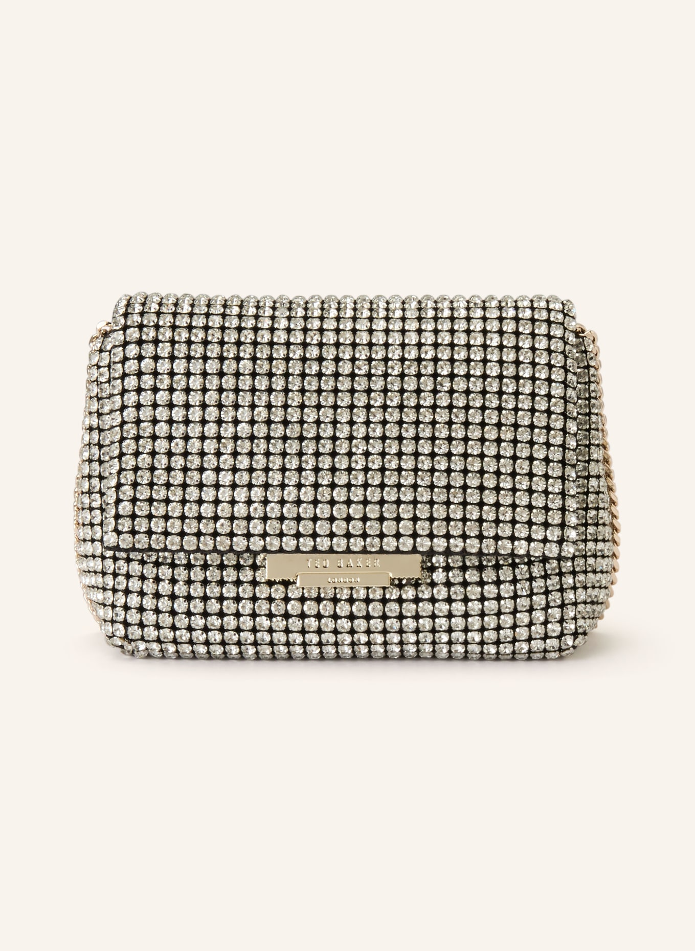 TED BAKER Micro Bag GLITERS mit Schmucksteinen: SILBER