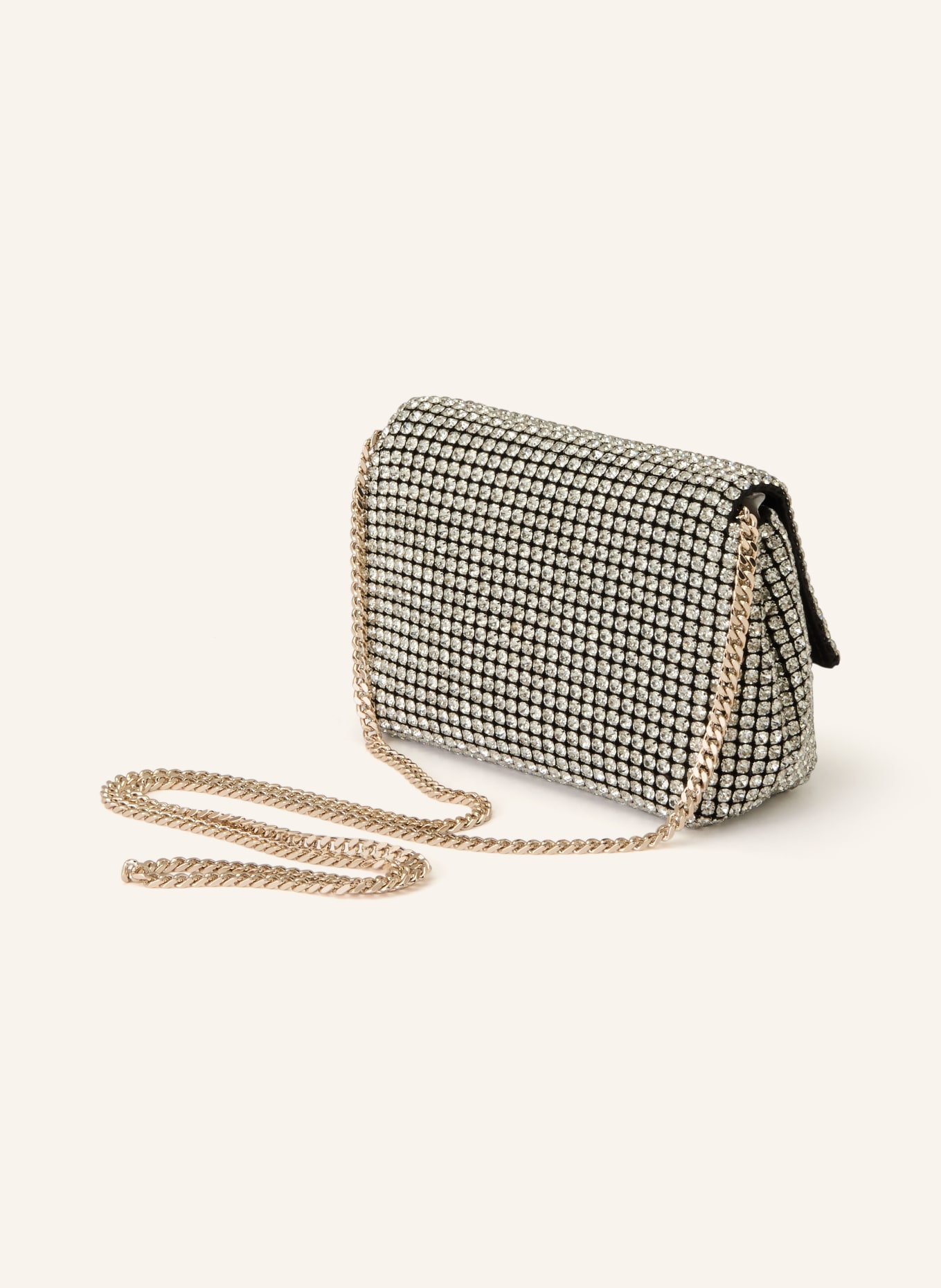TED BAKER Micro Bag GLITERS mit Schmucksteinen: SILBER