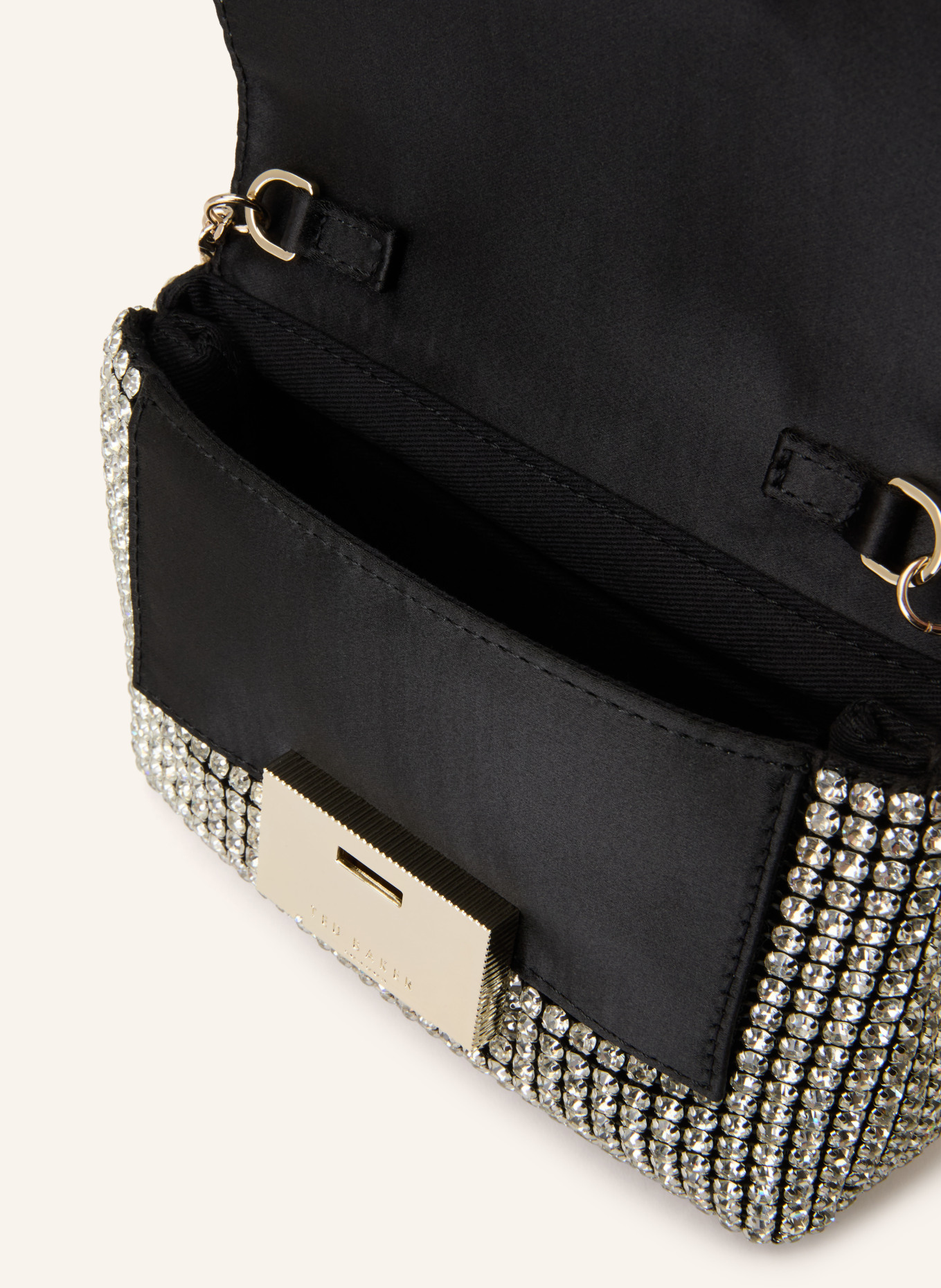 TED BAKER Micro Bag GLITERS mit Schmucksteinen: SILBER