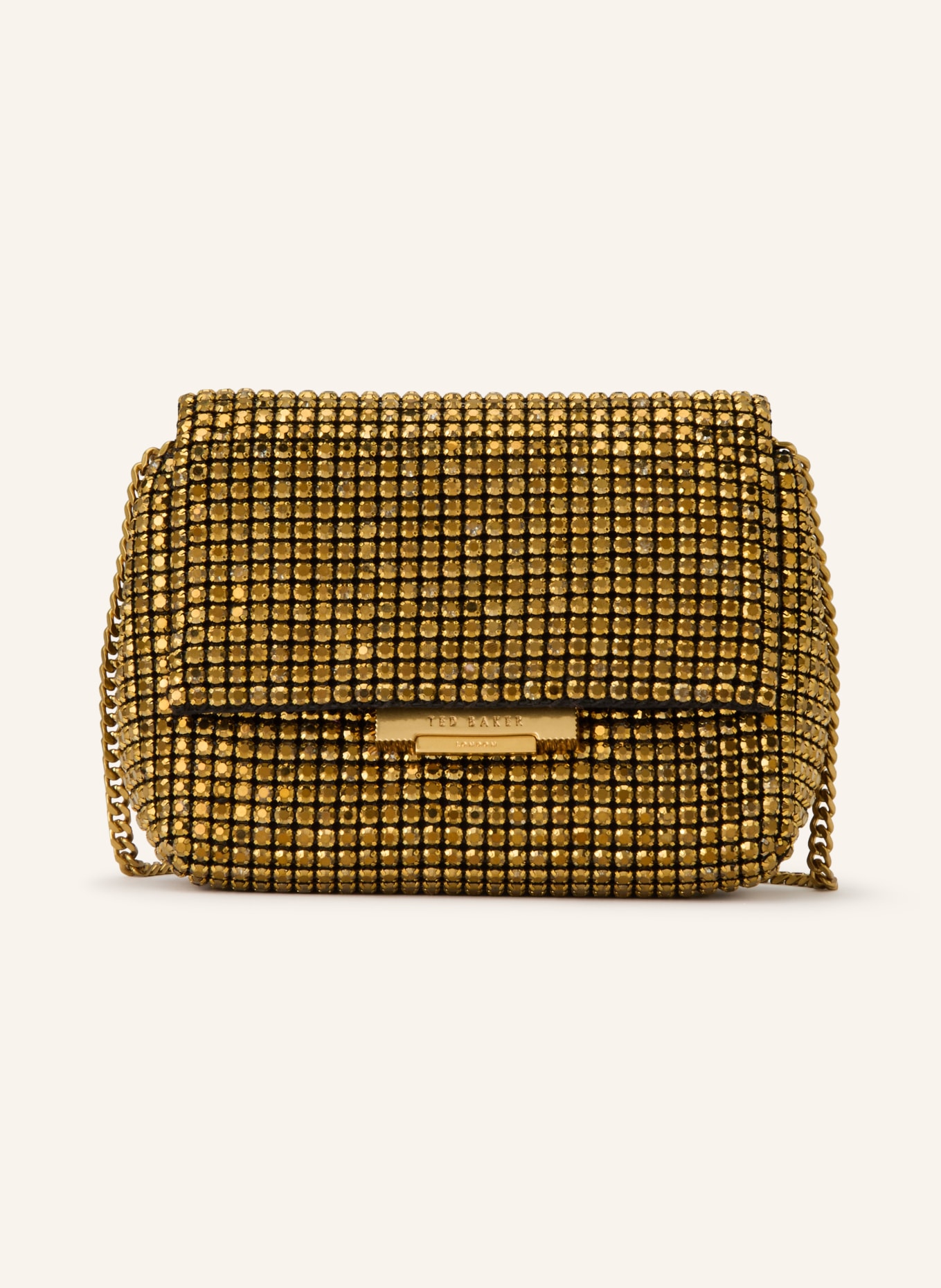 TED BAKER Micro Bag GLITERS mit Schmucksteinen: GOLD
