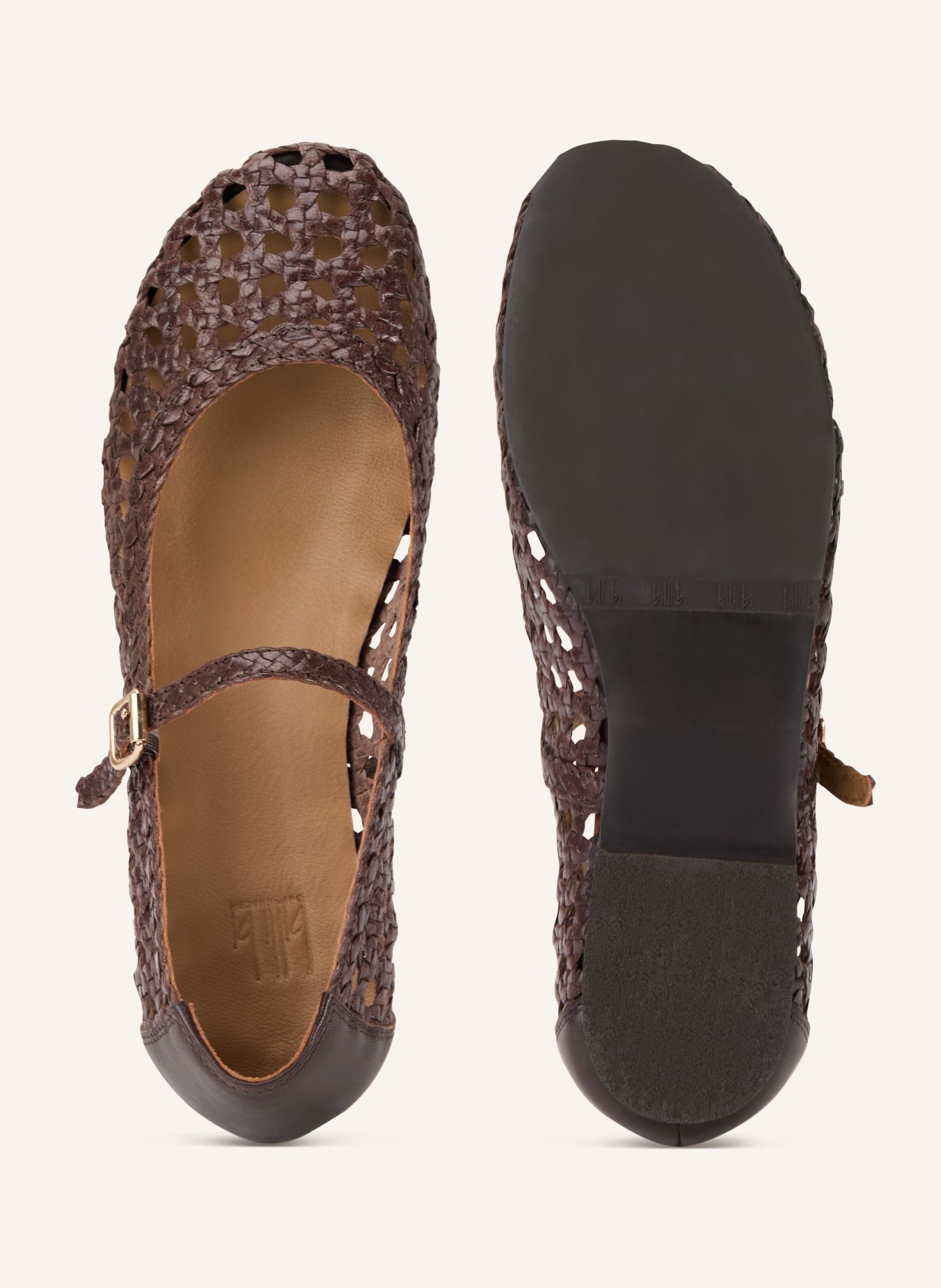 billi bi Mary-Jane-Ballerinas: DUNKELBRAUN