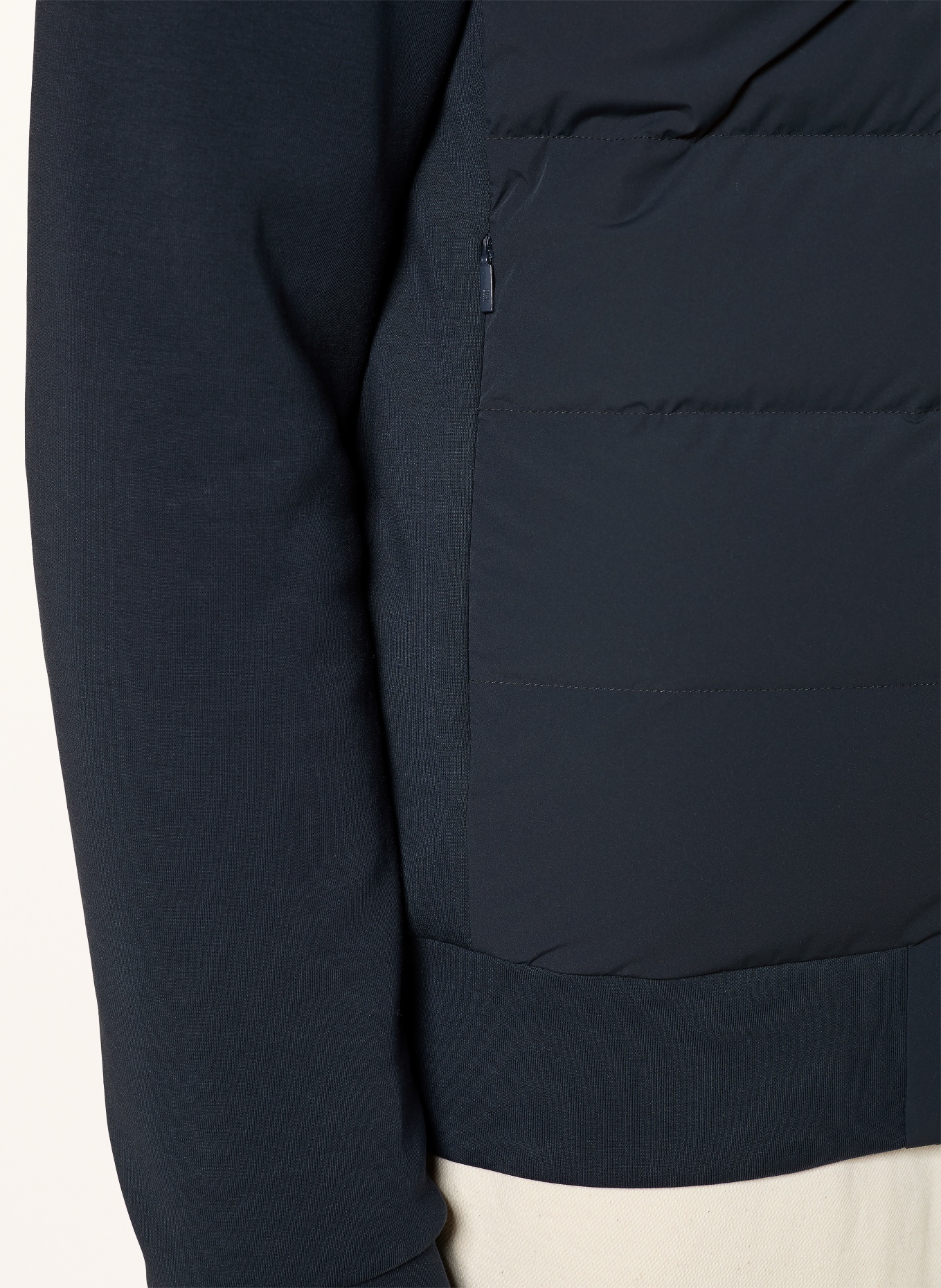 DUNO Daunenjacke im Materialmix: DUNKELBLAU