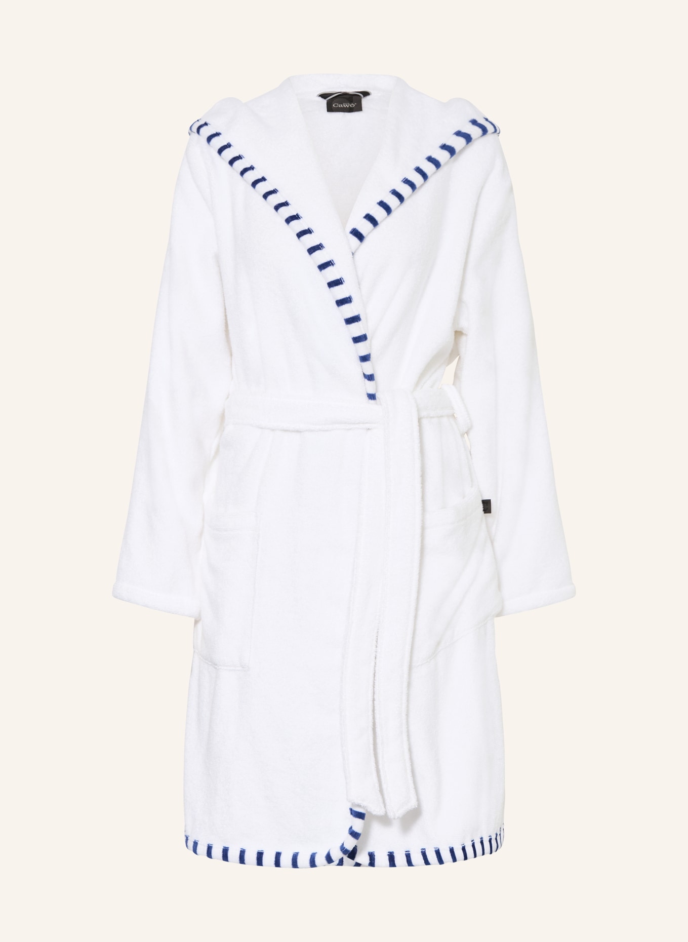 Cawö Peignoir unisexe: BLANC / BLEU