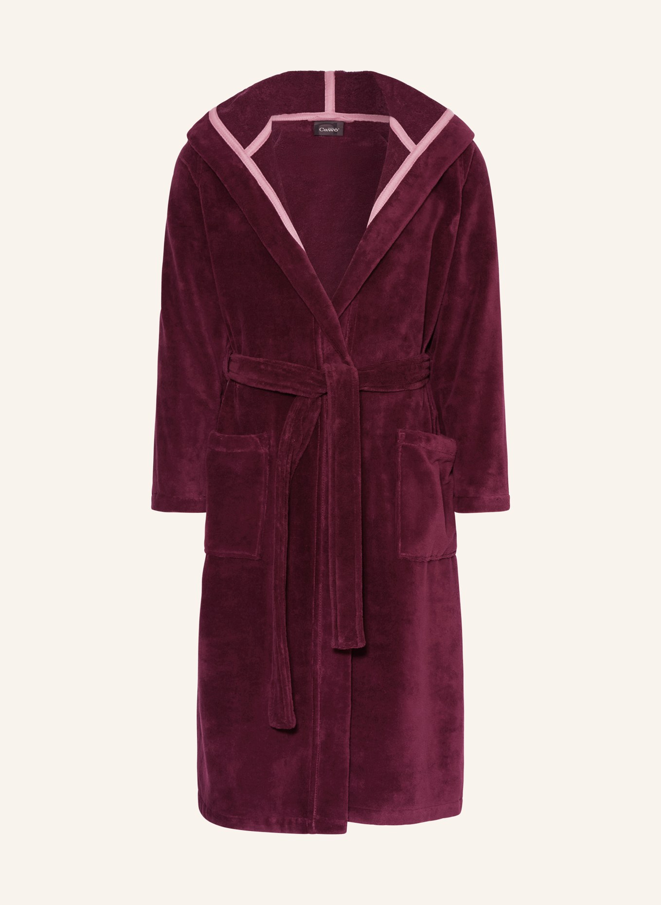 Cawö Unisex-Bademantel mit Kapuze: DUNKELLILA