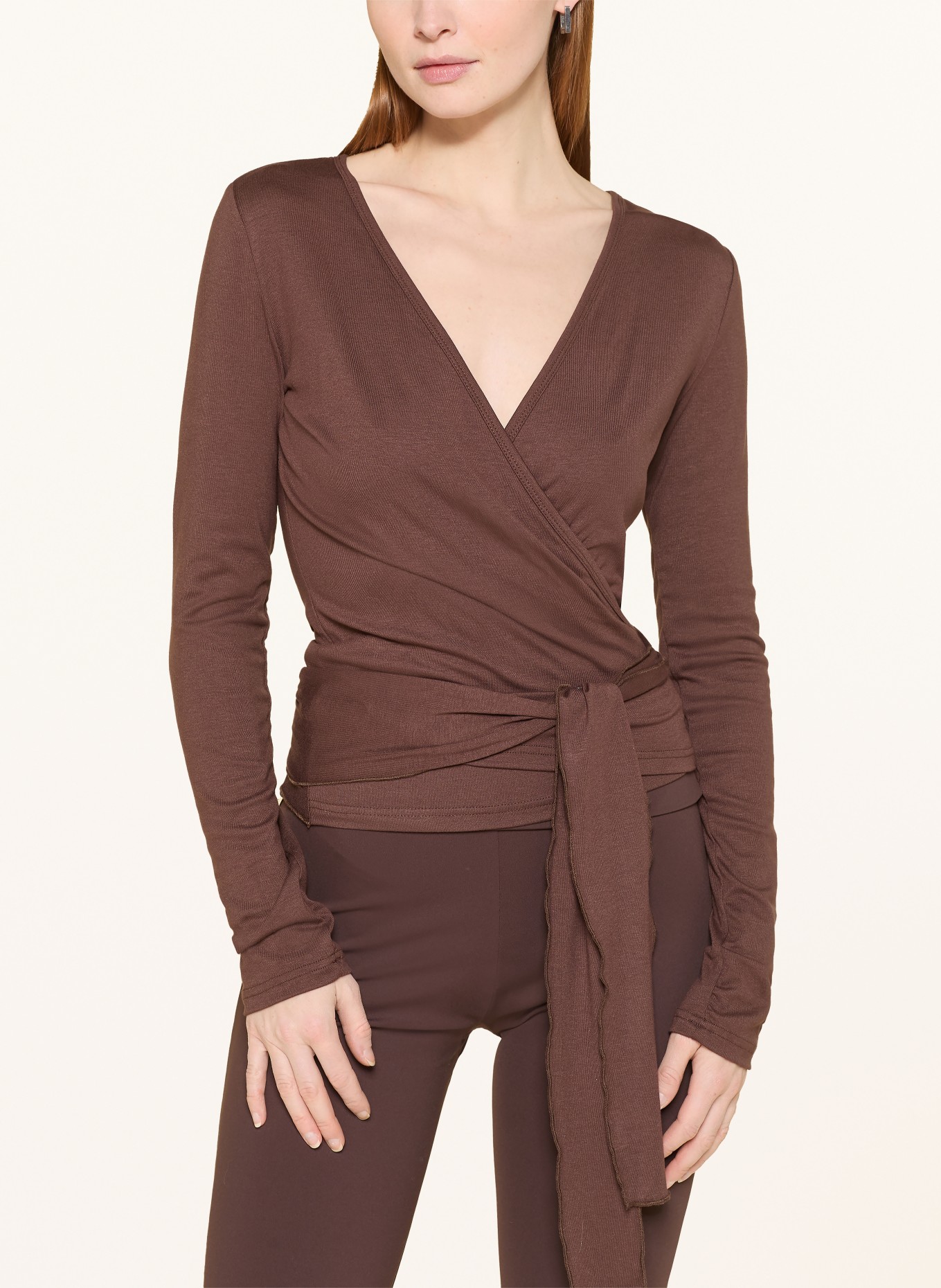 NEO NOIR Wrap blouse NIA: DARK BROWN