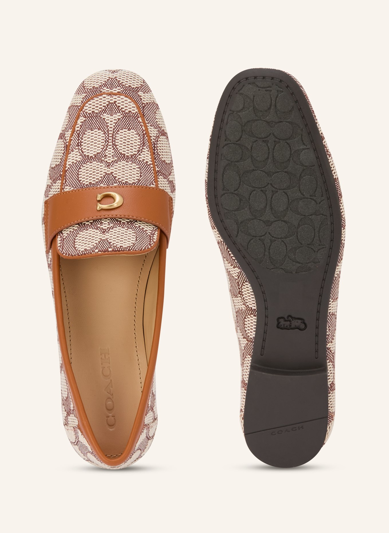 COACH Loafer: DUNKELBRAUN / COGNAC / CREME