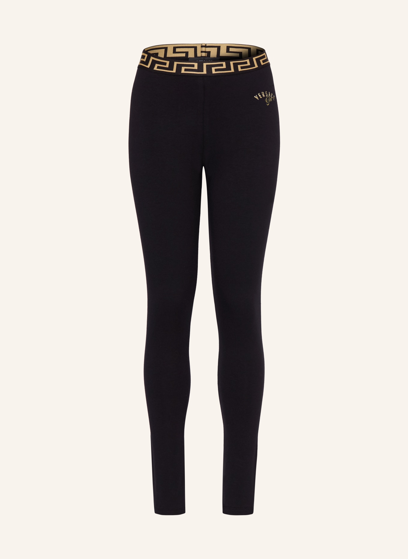 VERSACE leggings: BLACK / GOLD