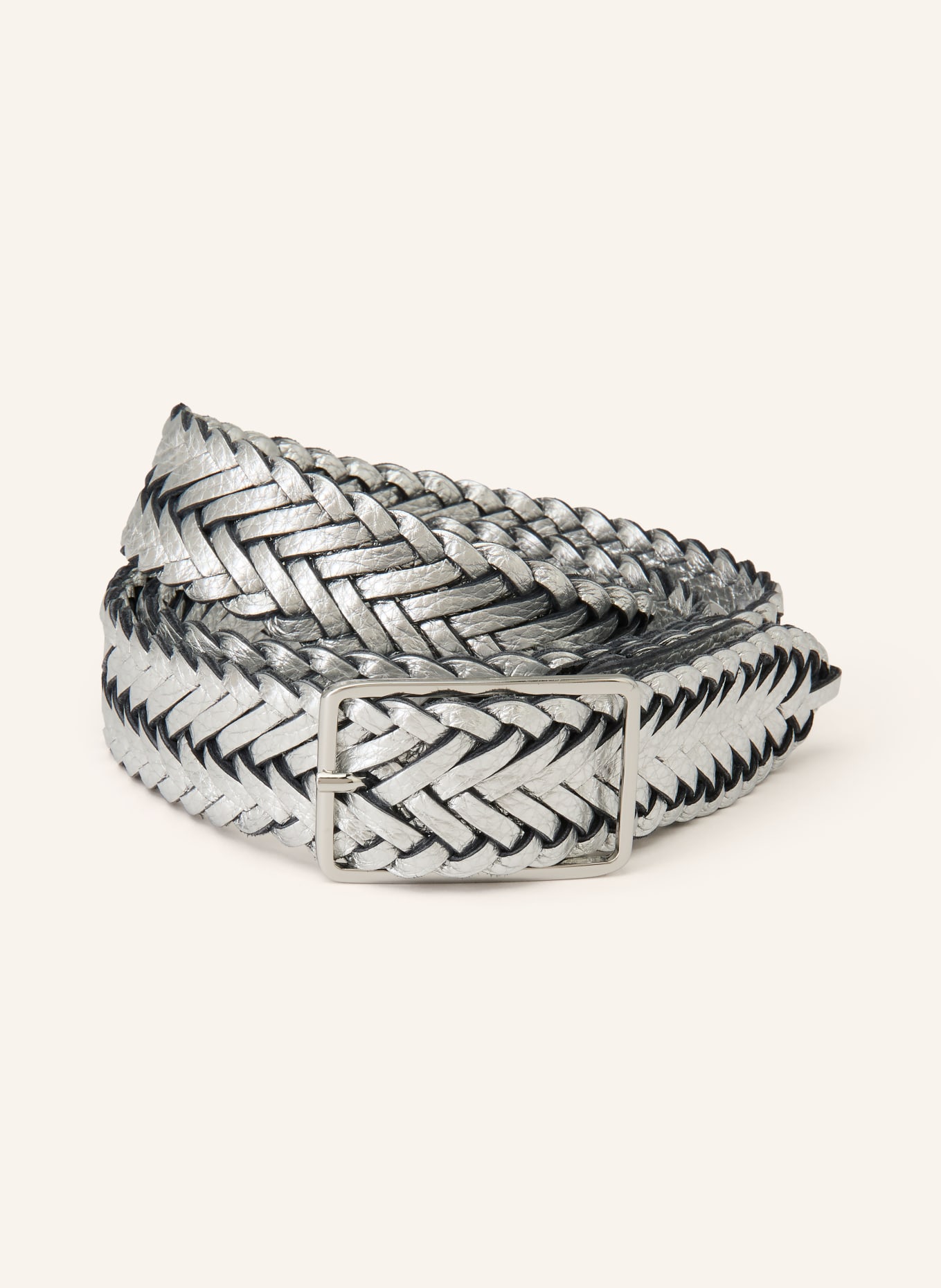 abro skórzany pasek: SREBRNY