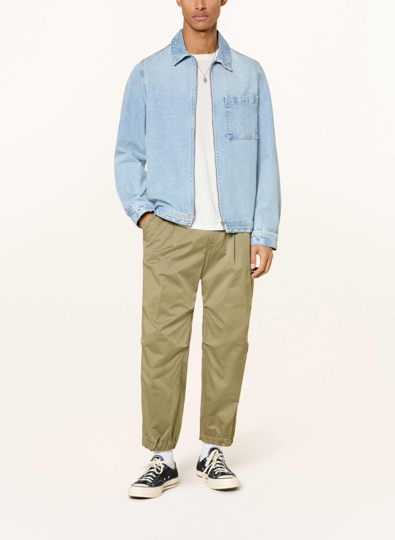 DRYKORN Chino LIROG Extra Slim Fit z skróconą długością nogawek: KHAKI