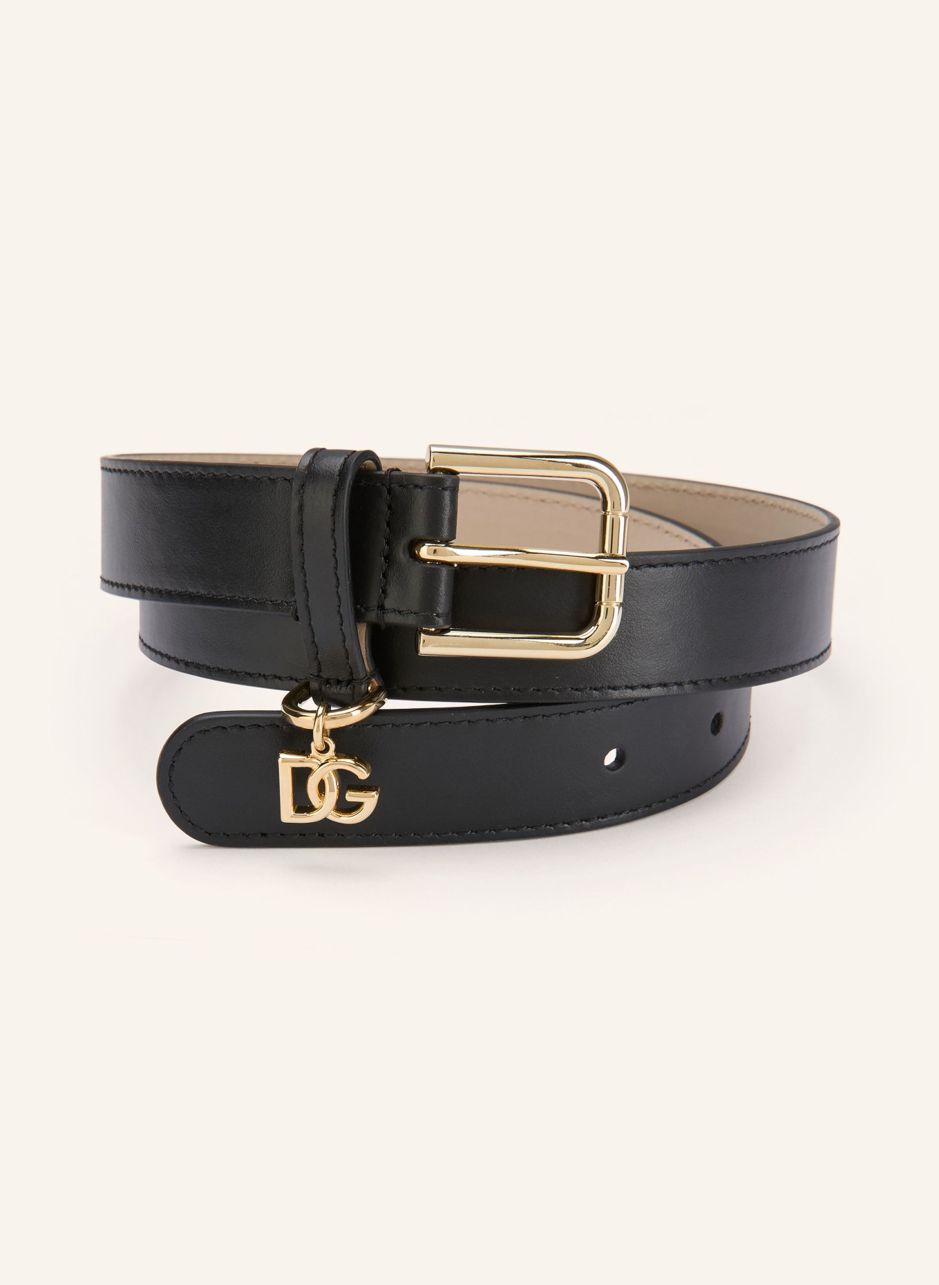 DOLCE & GABBANA kožený opasek: ČERNÁ