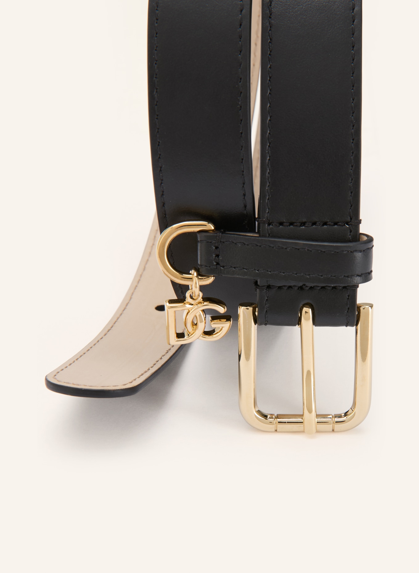 DOLCE & GABBANA kožený opasek: ČERNÁ