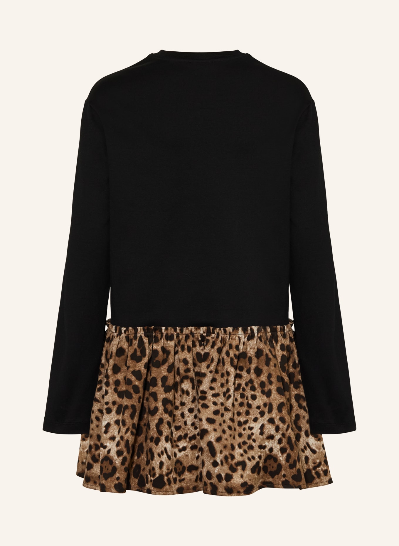 DOLCE & GABBANA Dress in a mix of materials: BLACK / LIGHT BROWN / DARK BROWN