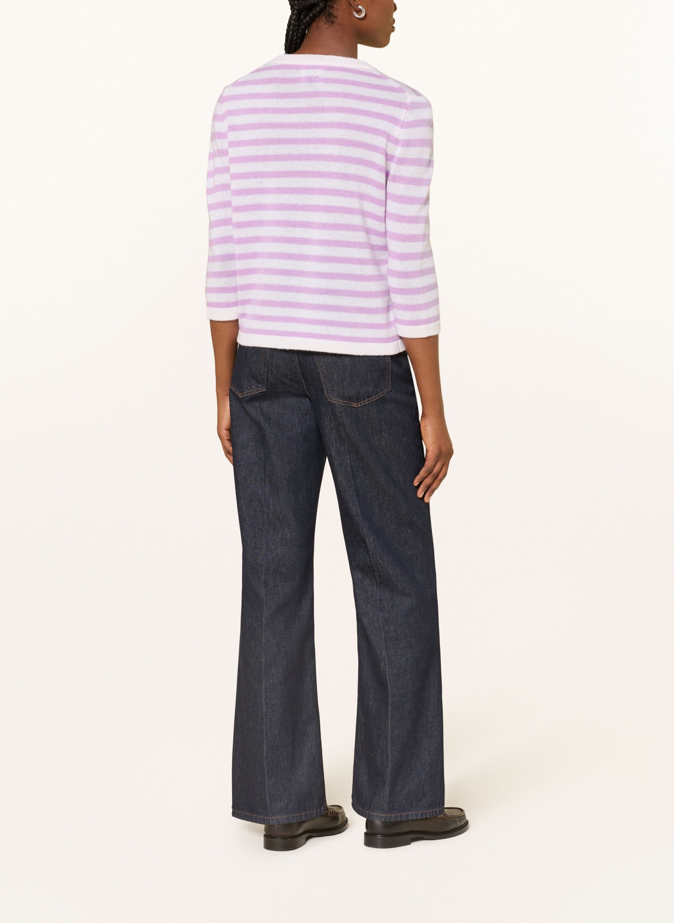 ALLUDE Pullover mit Cashmere: HELLLILA / CREME