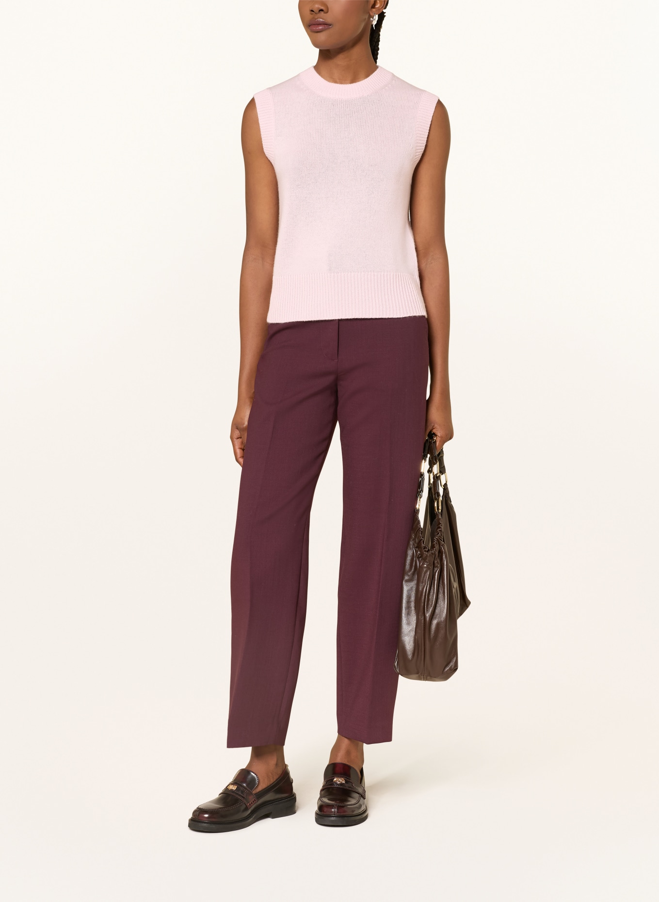 ALLUDE Sweter bez rękawów z kaszmiru: JASNORÓŻOWY