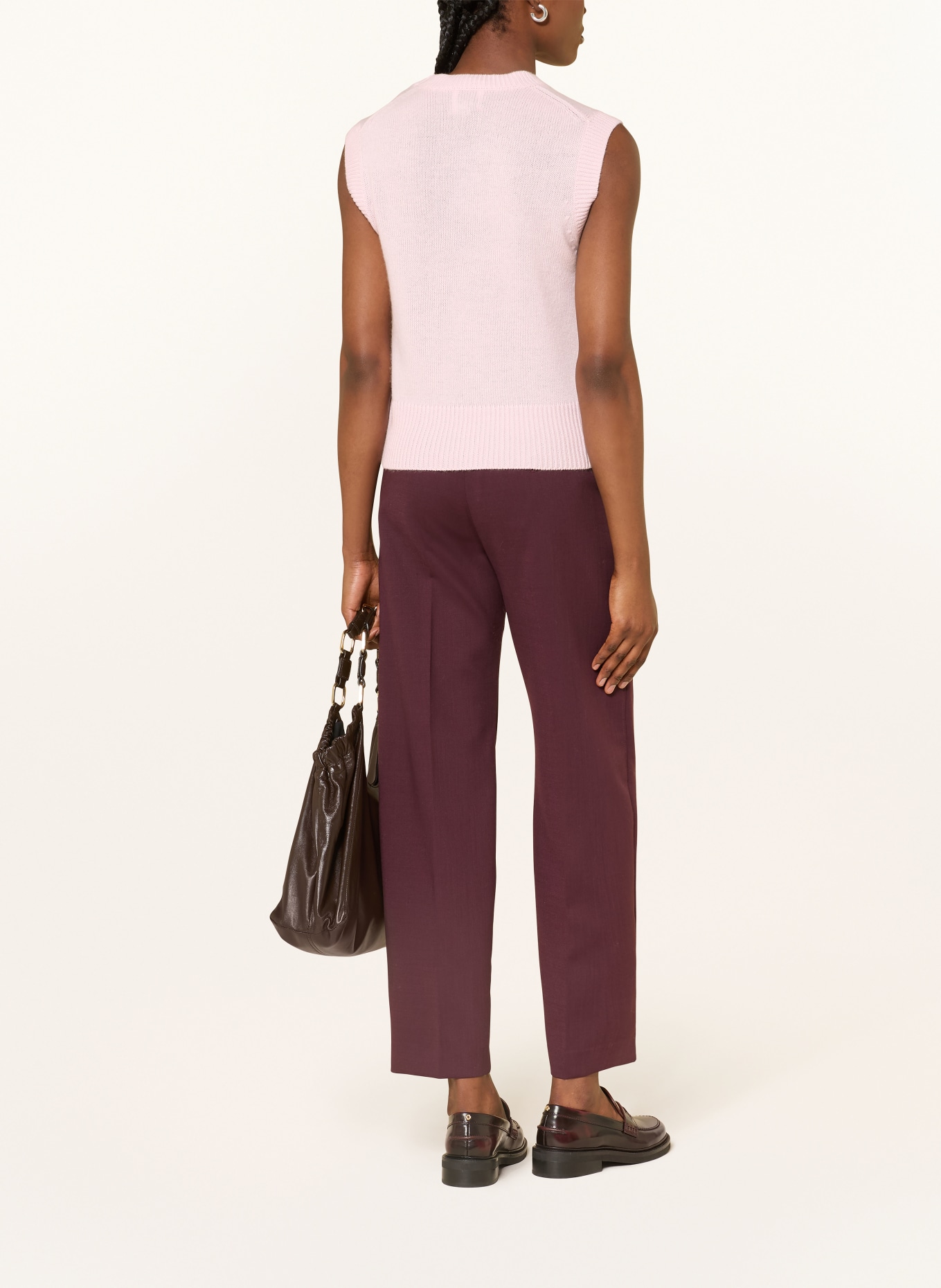 ALLUDE Sweter bez rękawów z kaszmiru: JASNORÓŻOWY