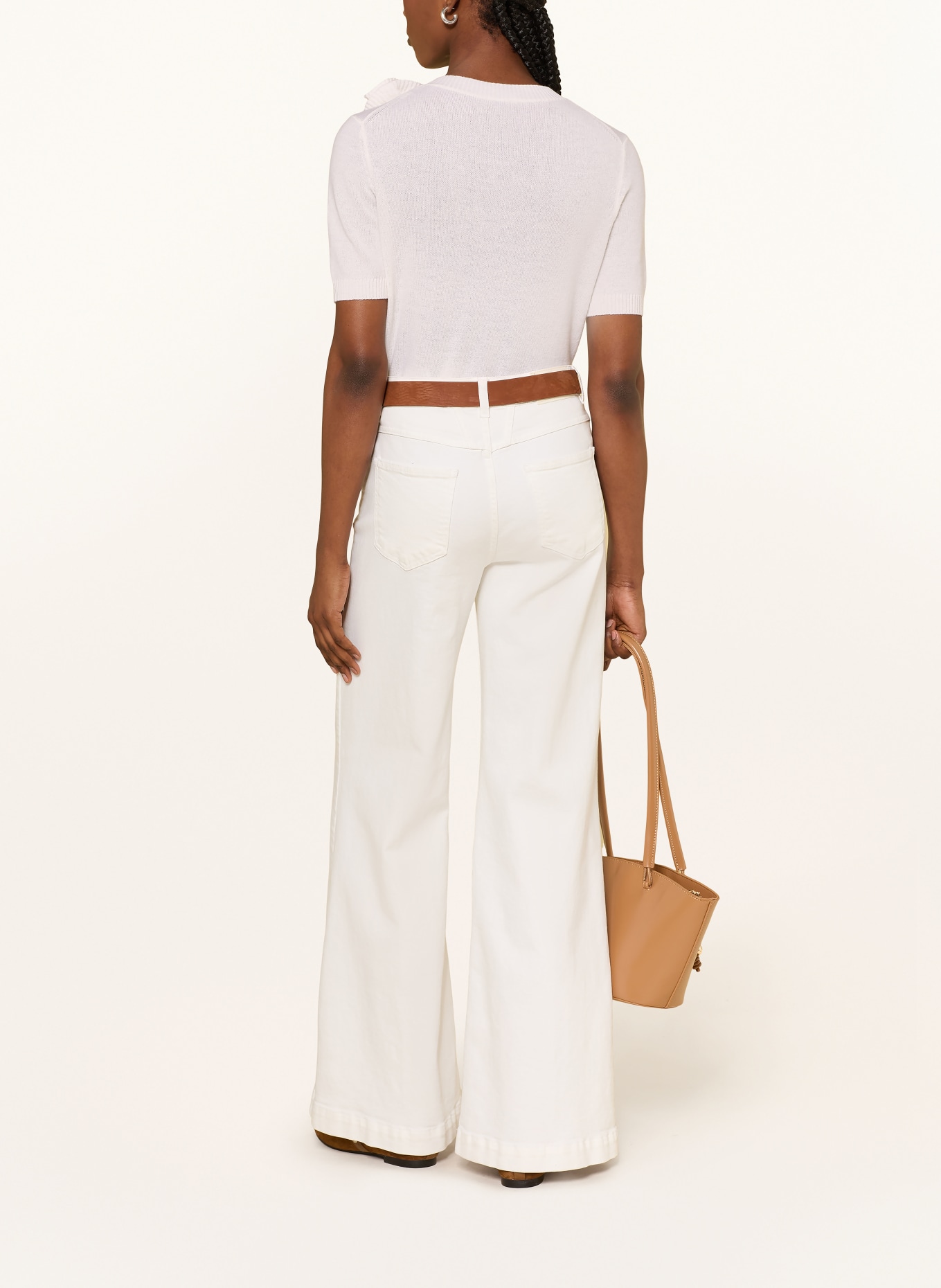 ALLUDE Strickshirt mit Cashmere: WEISS