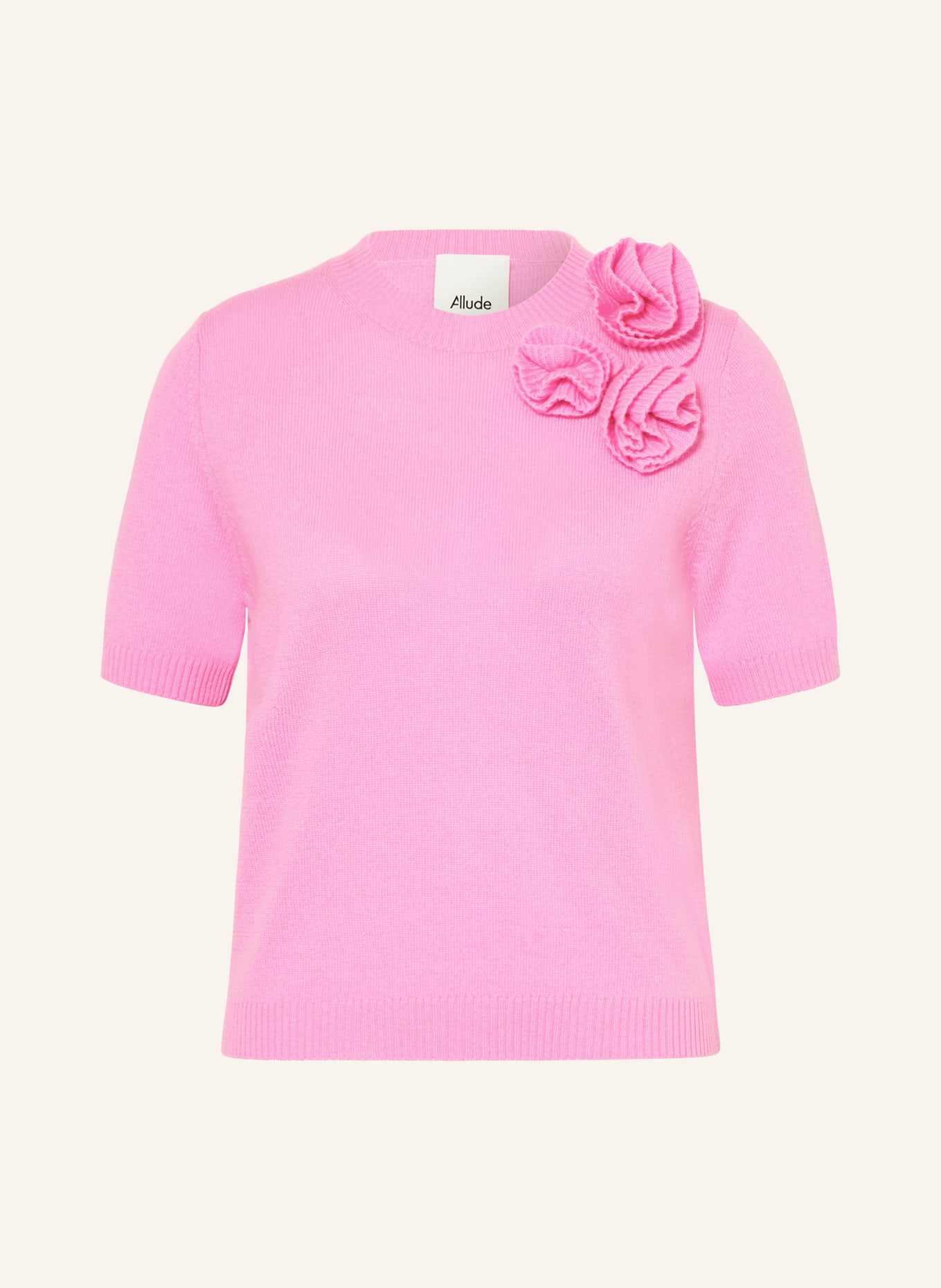 ALLUDE Knitted shirt with cashmere: PINK