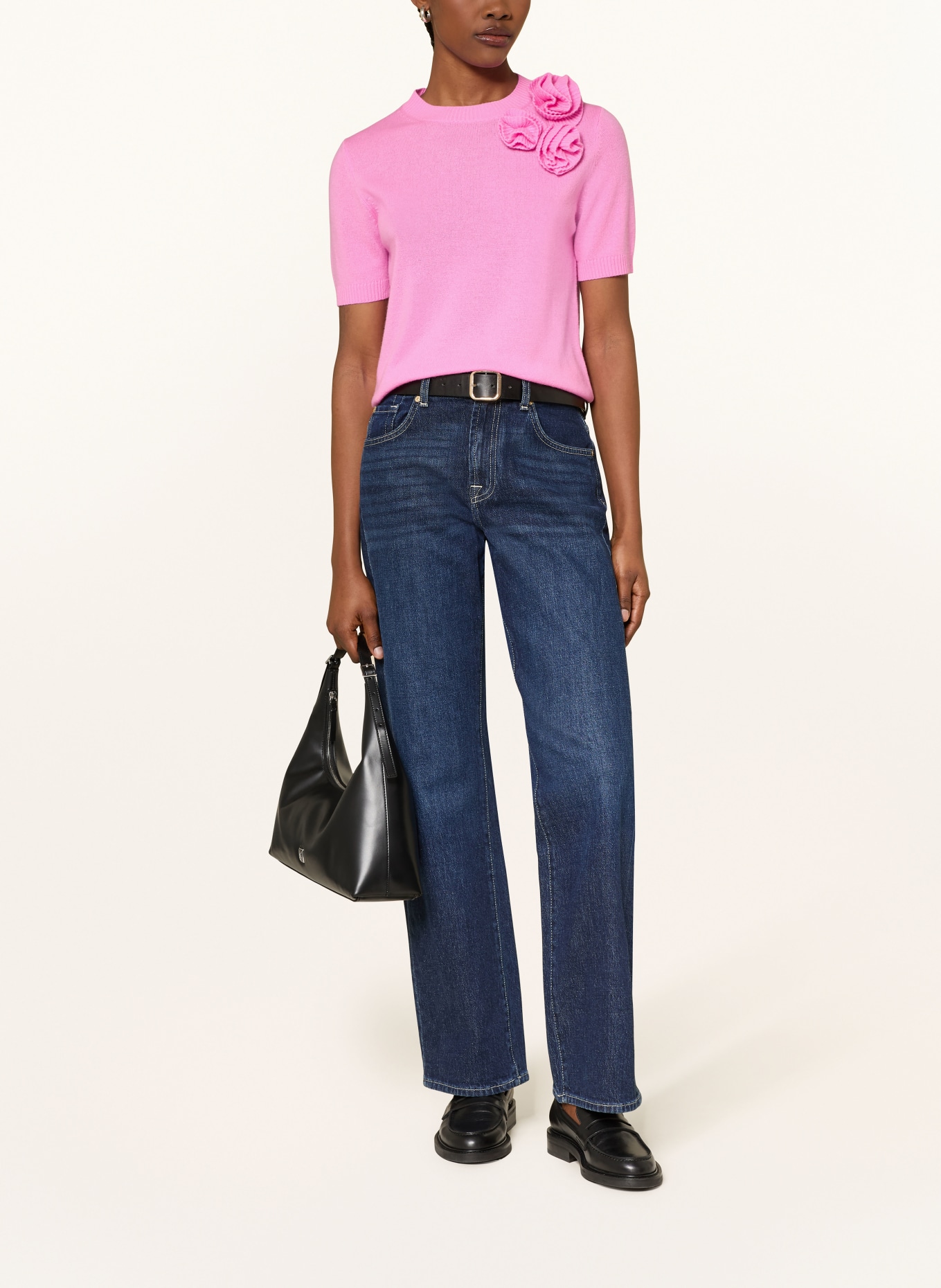 ALLUDE Knitted shirt with cashmere: PINK