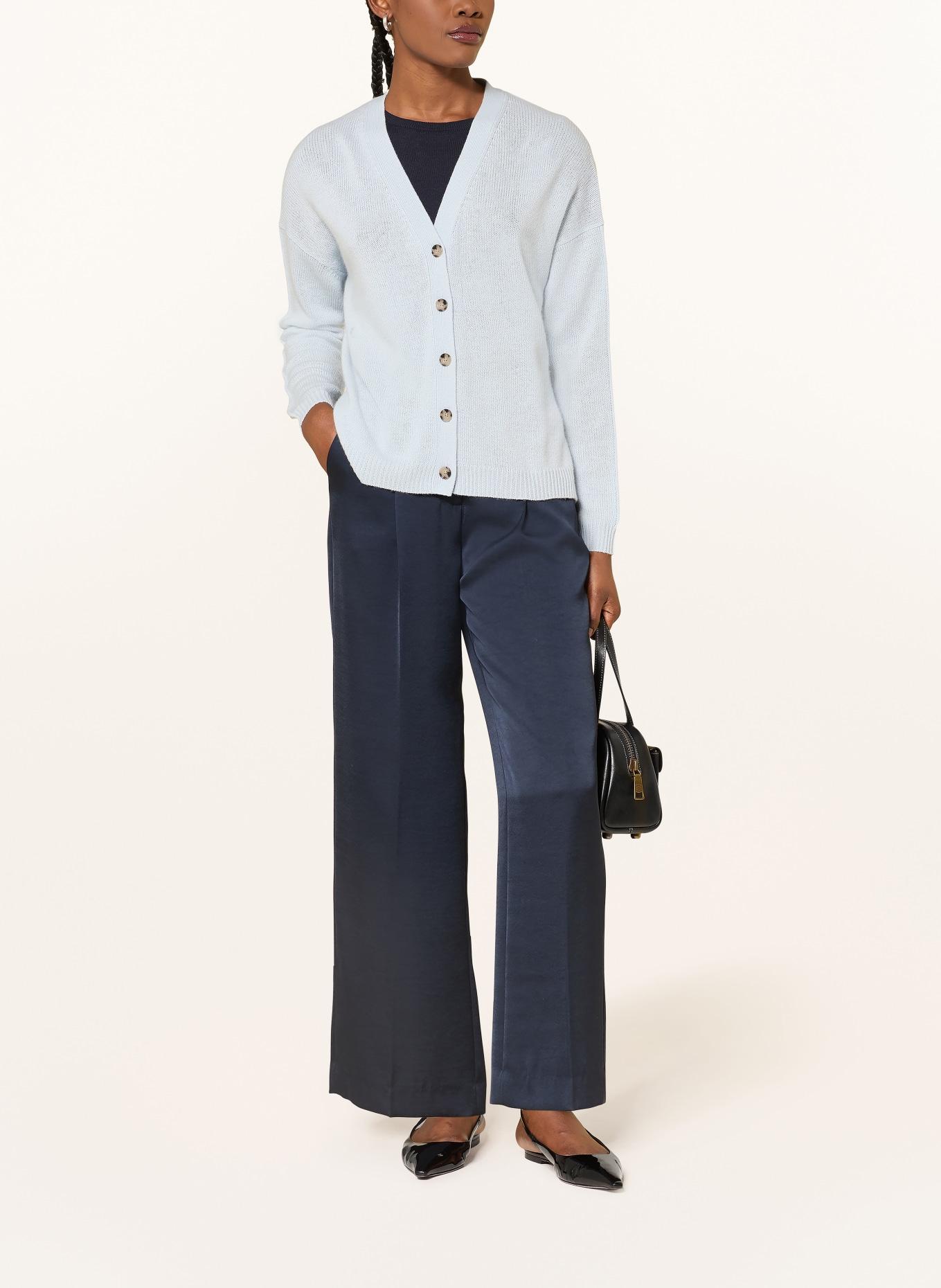 ALLUDE Strickjacke aus Cashmere: HELLBLAU