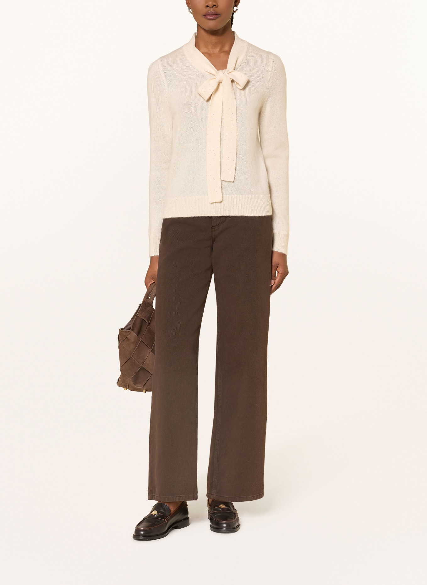 ALLUDE Pullover mit Cashmere und Seide: CREME