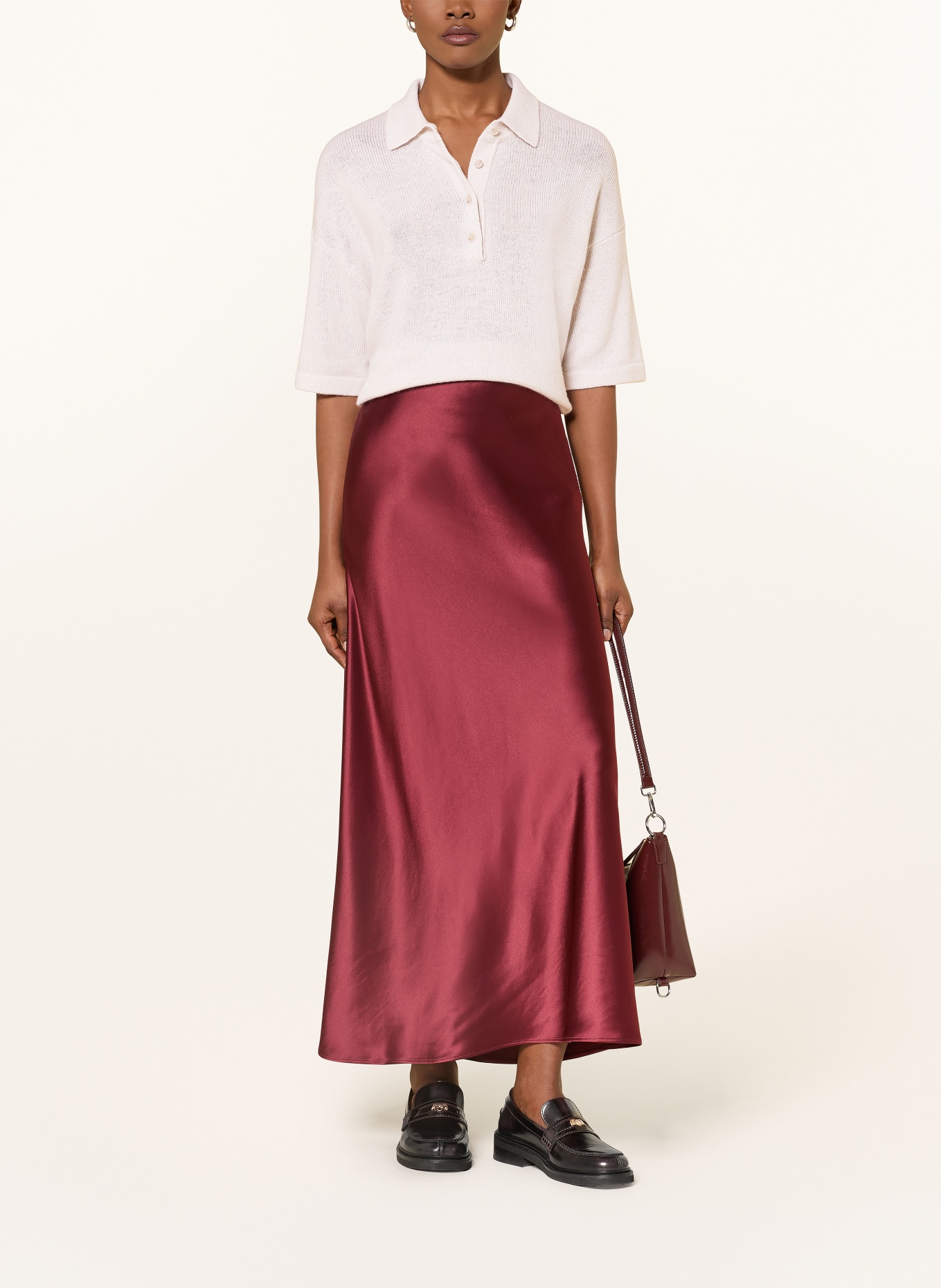 ALLUDE Strick-Poloshirt aus Cashmere: HELLGRAU