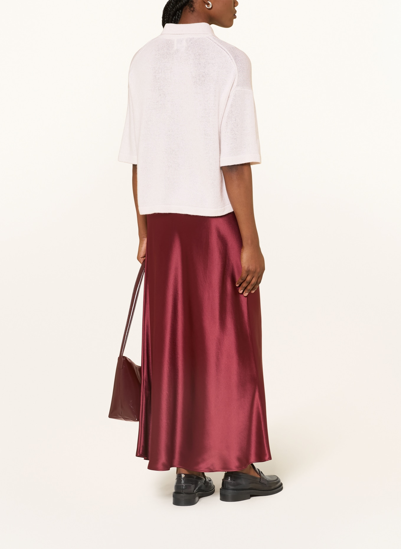 ALLUDE Strick-Poloshirt aus Cashmere: HELLGRAU