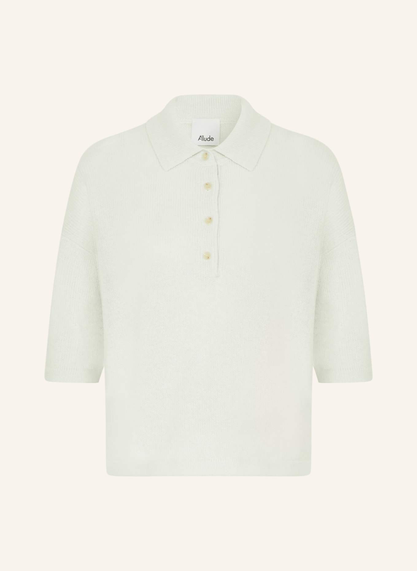 ALLUDE Strick-Poloshirt aus Cashmere: MINT