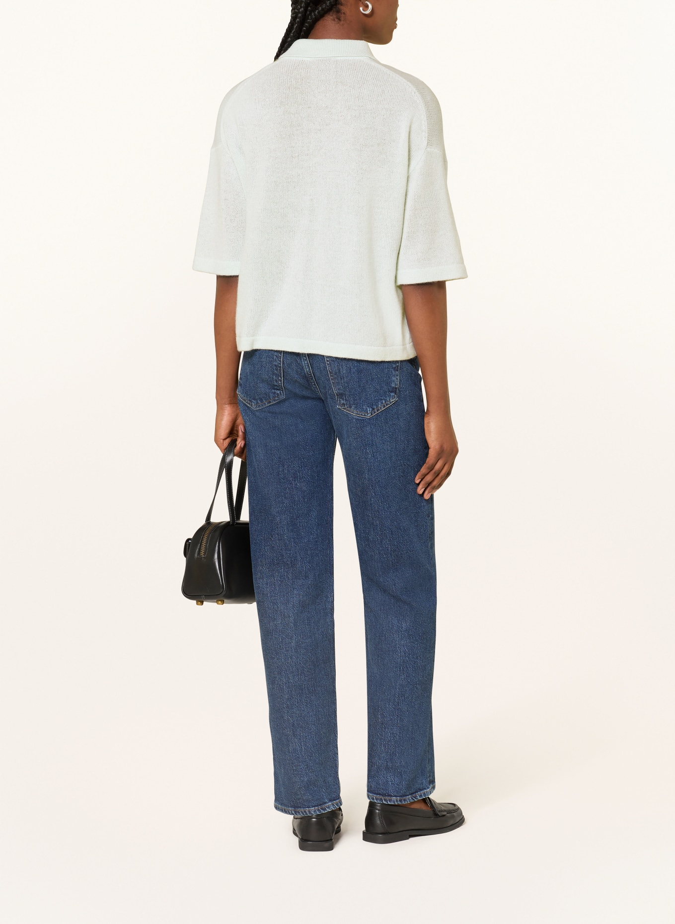 ALLUDE Strick-Poloshirt aus Cashmere: MINT