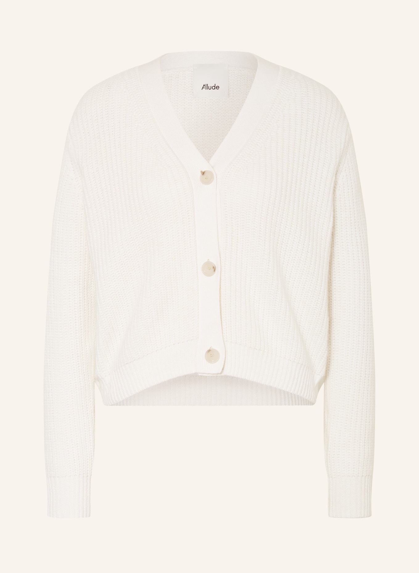 ALLUDE Strickjacke aus Cashmere: CREME
