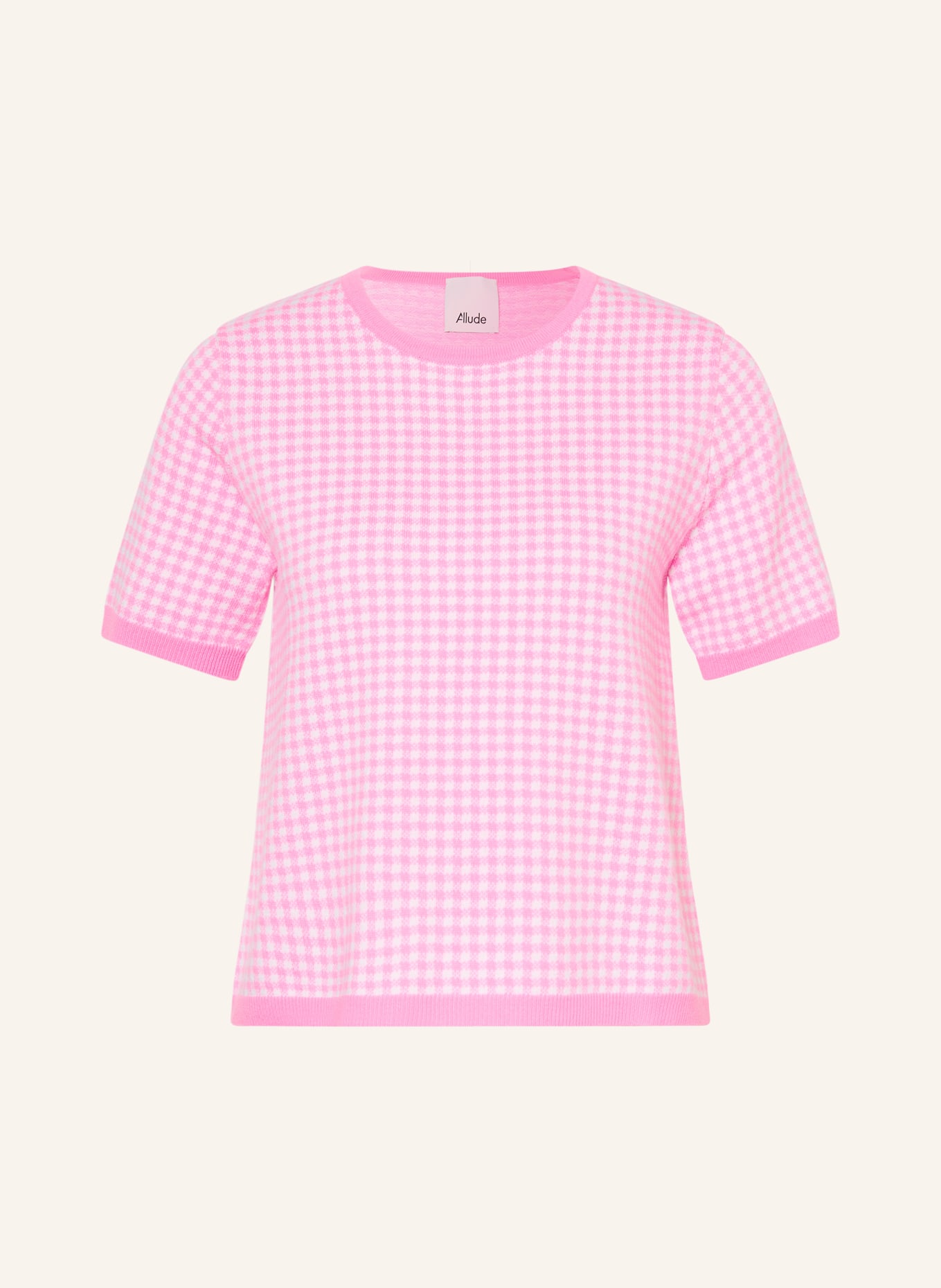 ALLUDE Strickshirt mit Cashmere: ROSA / WEISS