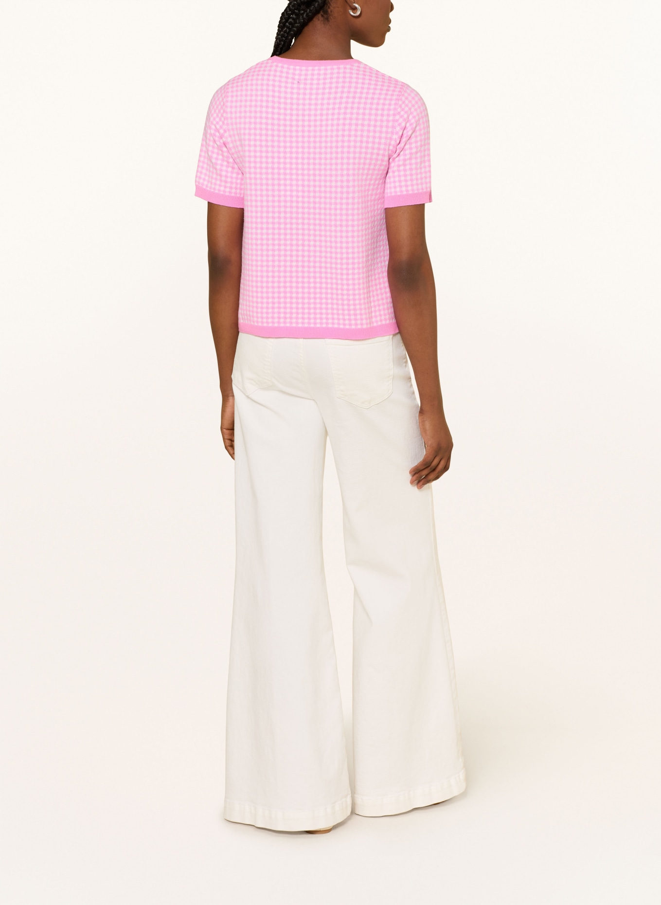 ALLUDE Strickshirt mit Cashmere: ROSA / WEISS