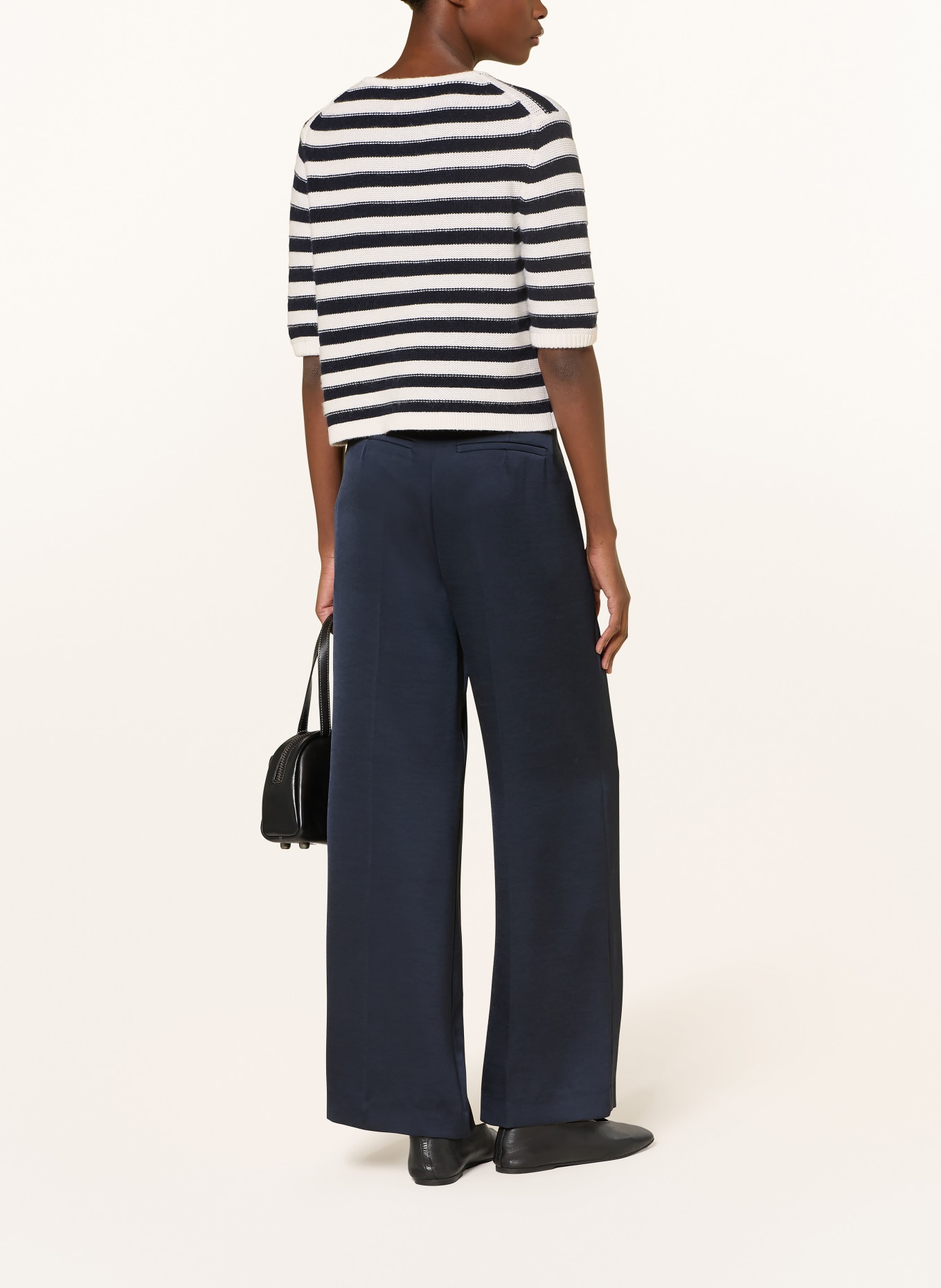 ALLUDE Strickjacke mit Cashmere: CREME / SCHWARZ