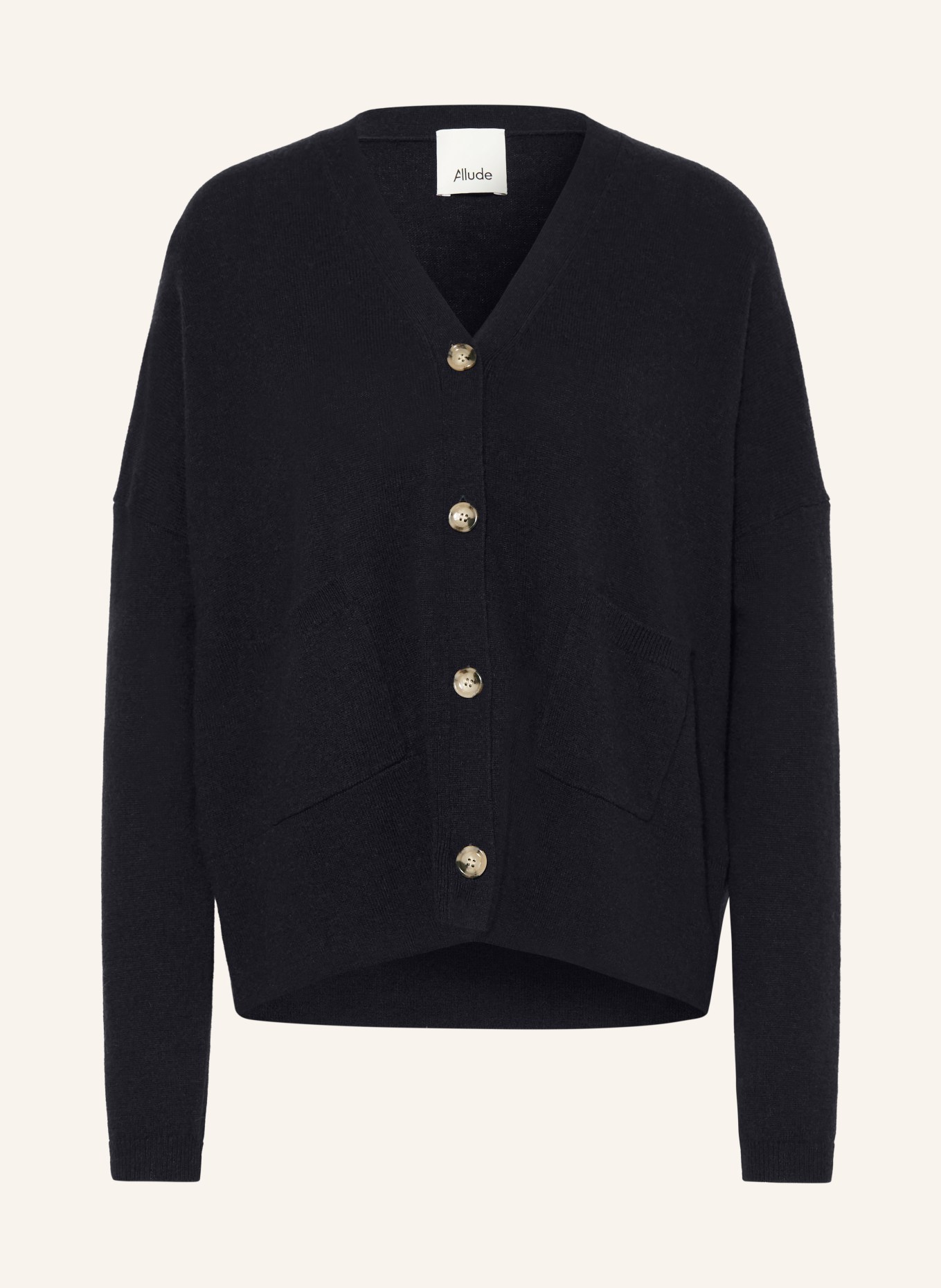 ALLUDE Strickjacke mit Cashmere: DUNKELBLAU