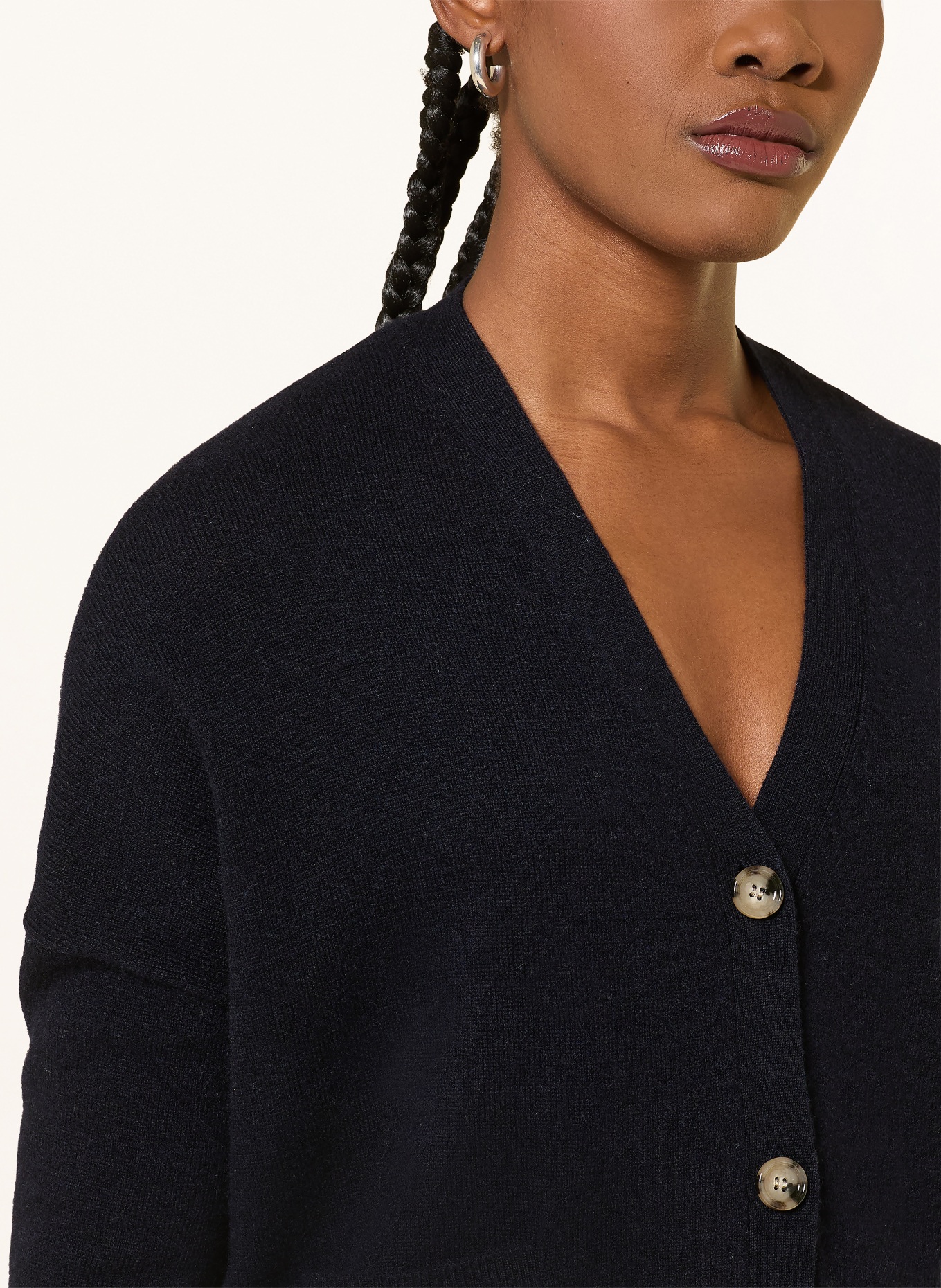 ALLUDE Strickjacke mit Cashmere: DUNKELBLAU