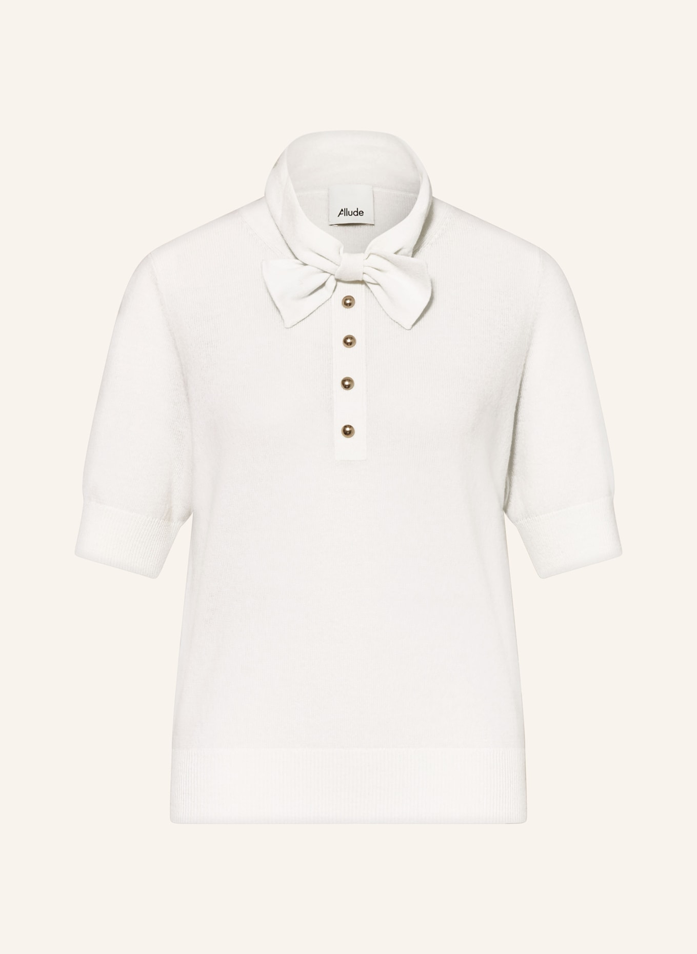 ALLUDE koszulka z dzianiny: ECRU