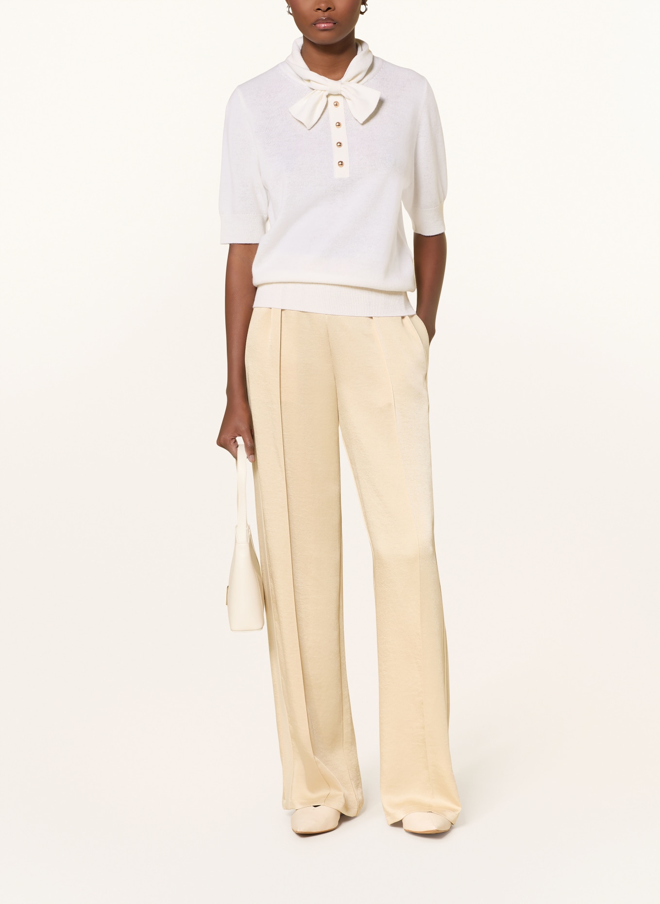 ALLUDE koszulka z dzianiny: ECRU