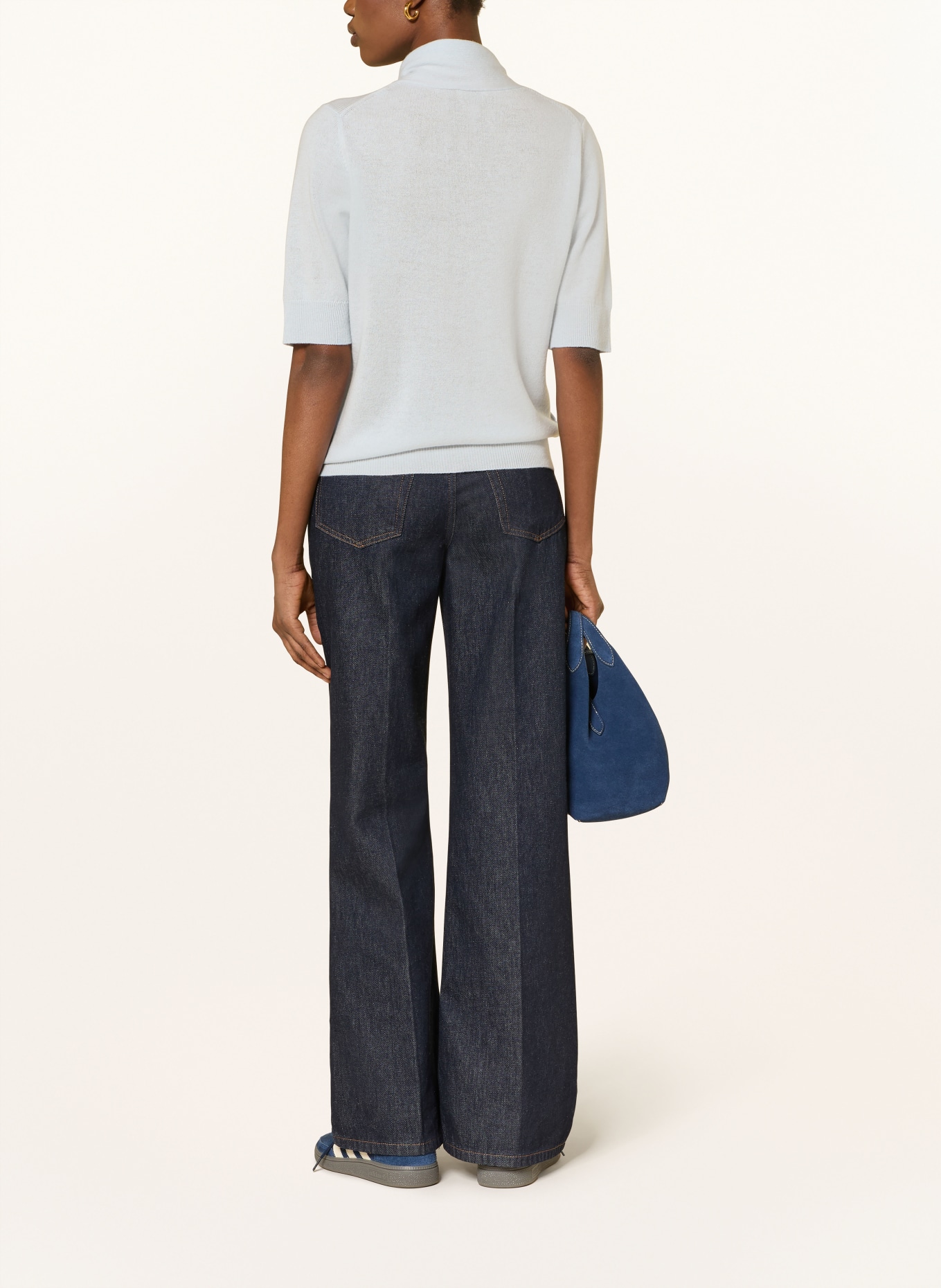 ALLUDE koszulka z dzianiny: JASNONIEBIESKI