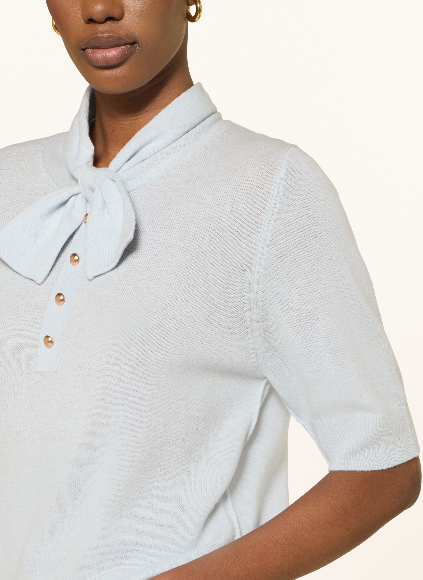 ALLUDE koszulka z dzianiny: JASNONIEBIESKI