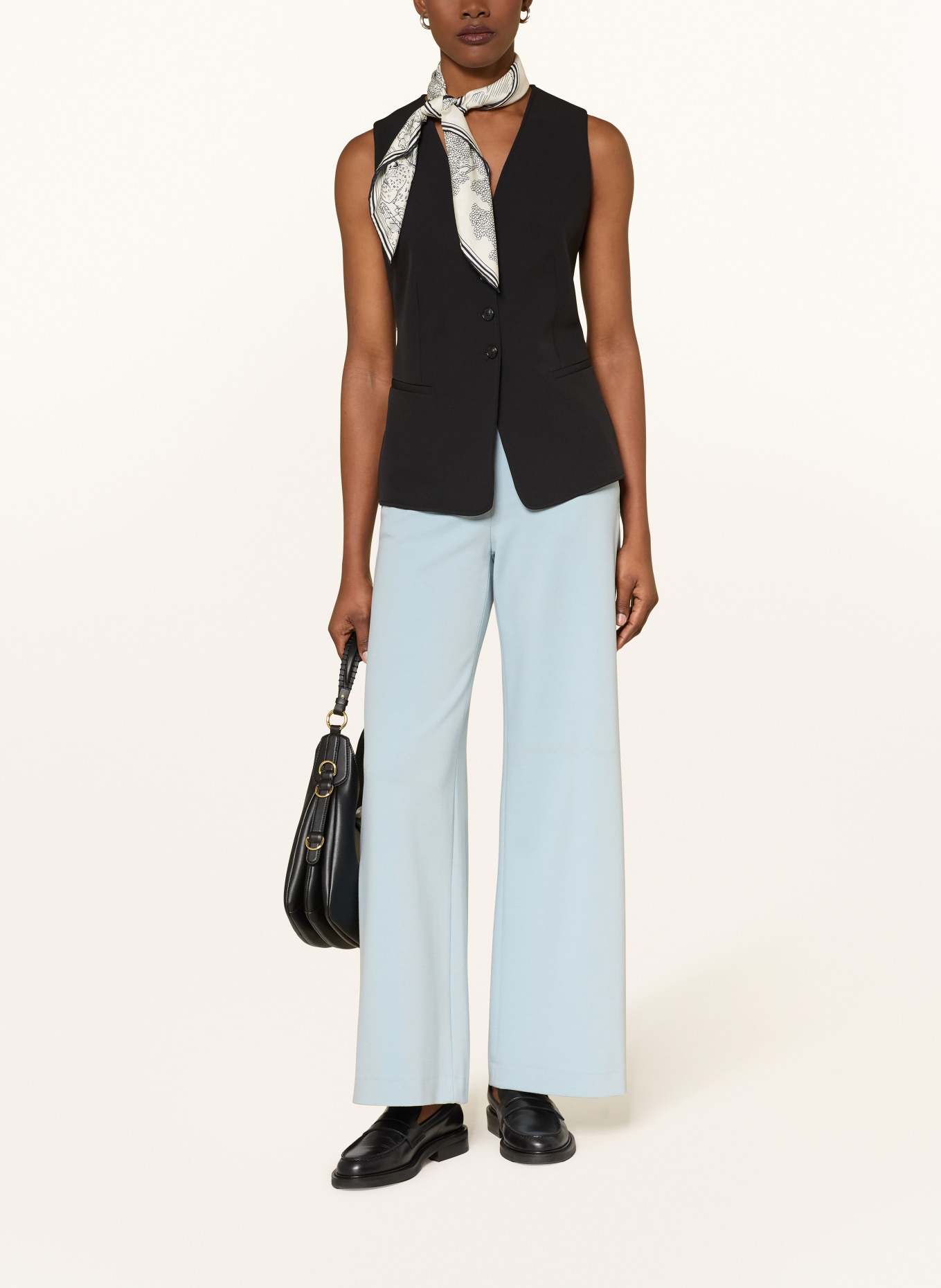 SEDUCTIVE NALEY jersey wide-leg pants: BLUE GRAY