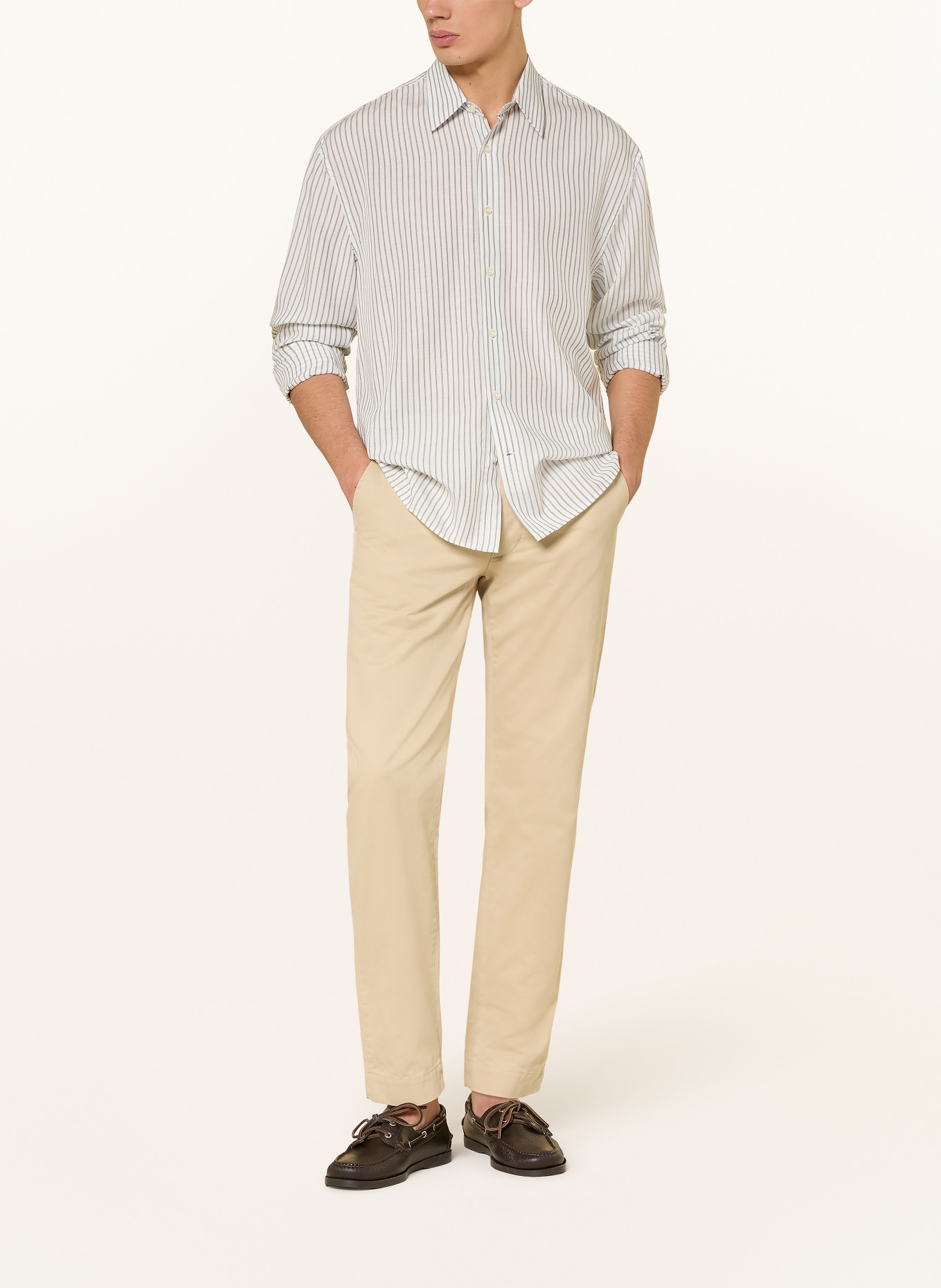 Officine Générale Koszula BART regular fit w stylu jeansowym: KREMOWY / GRANATOWY