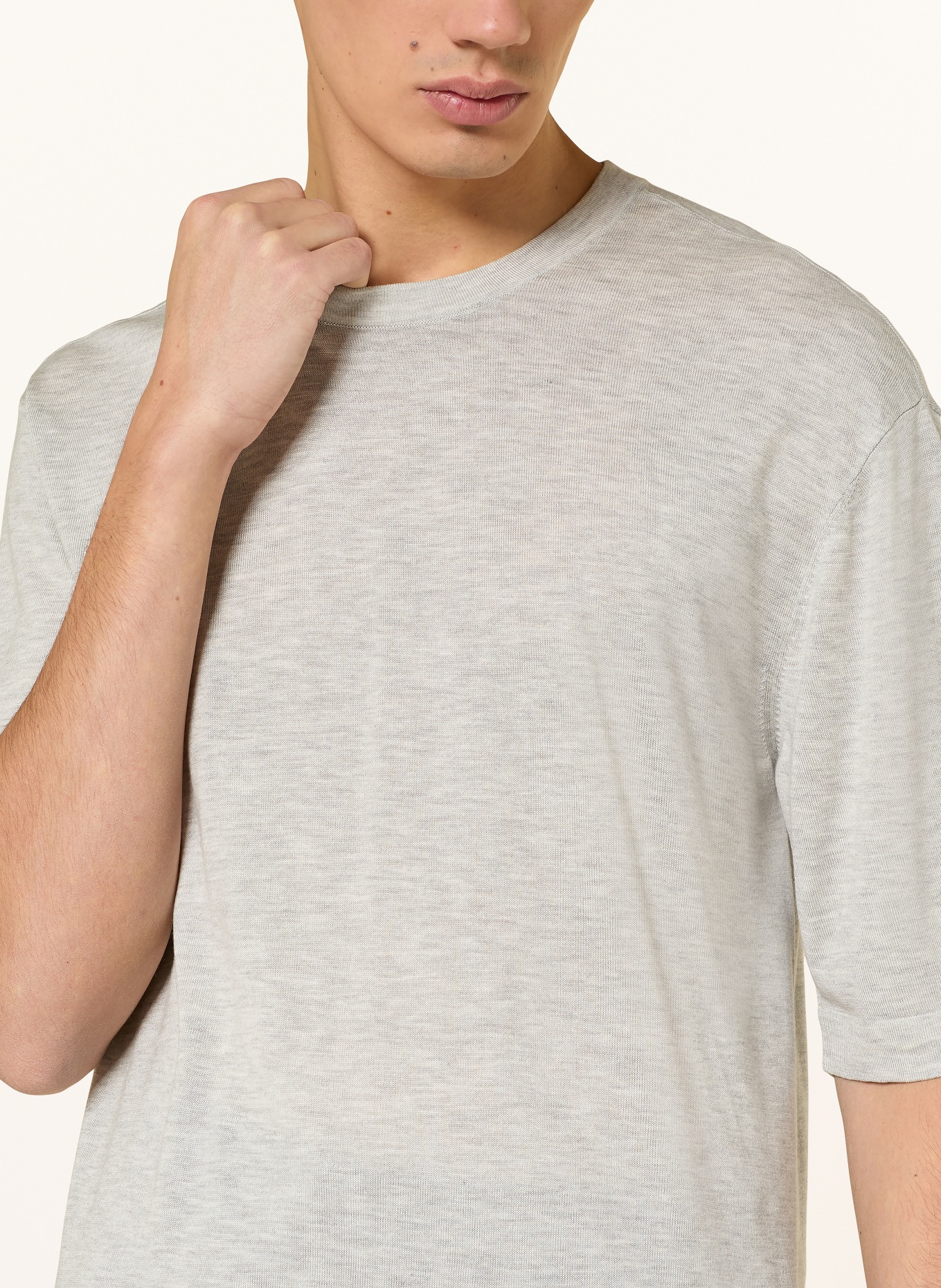 Officine Générale BORIS knit shirt: LIGHT GRAY