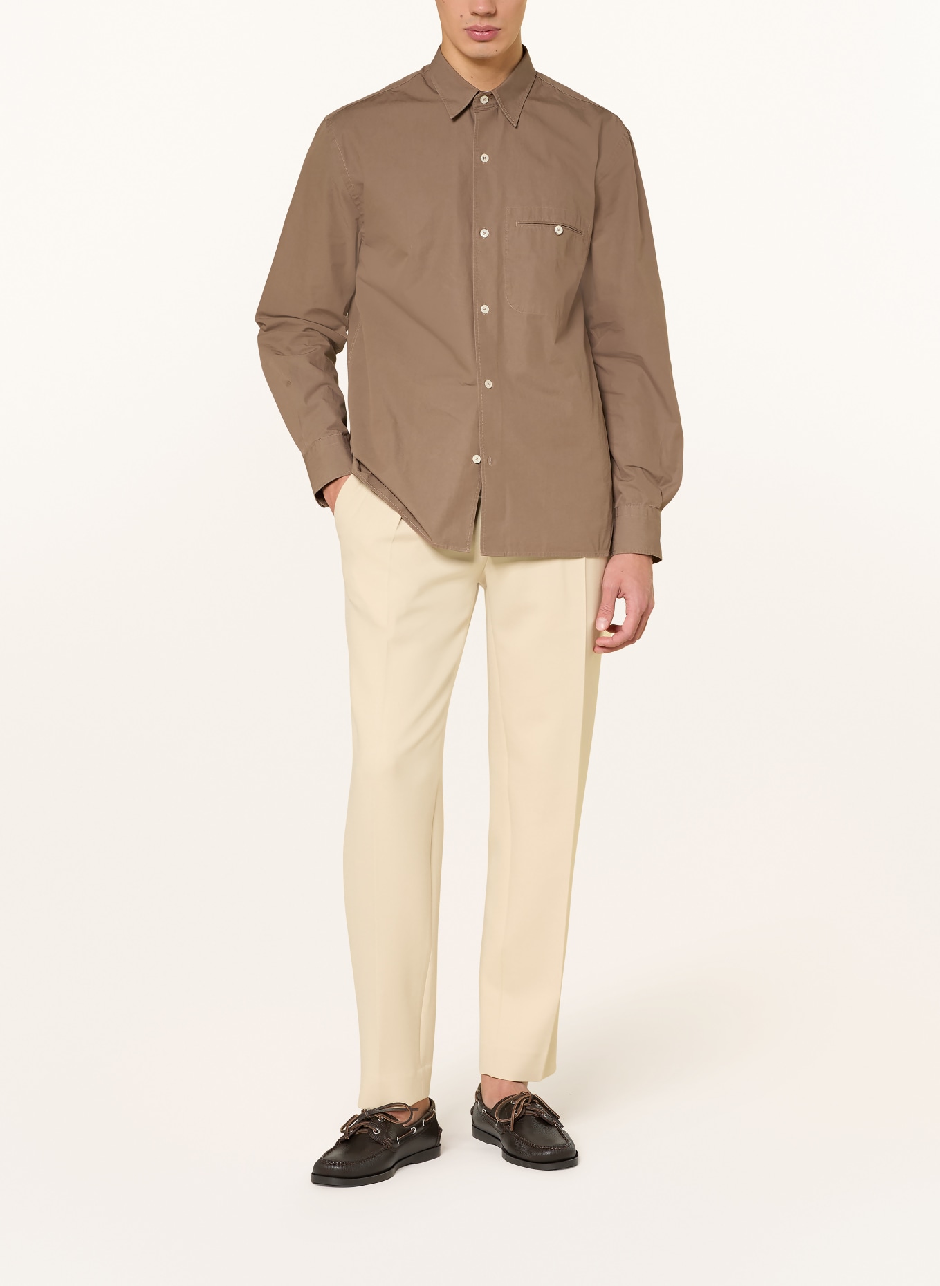 Officine Générale Leinenhemd BENOIT Slim Fit: BRAUN