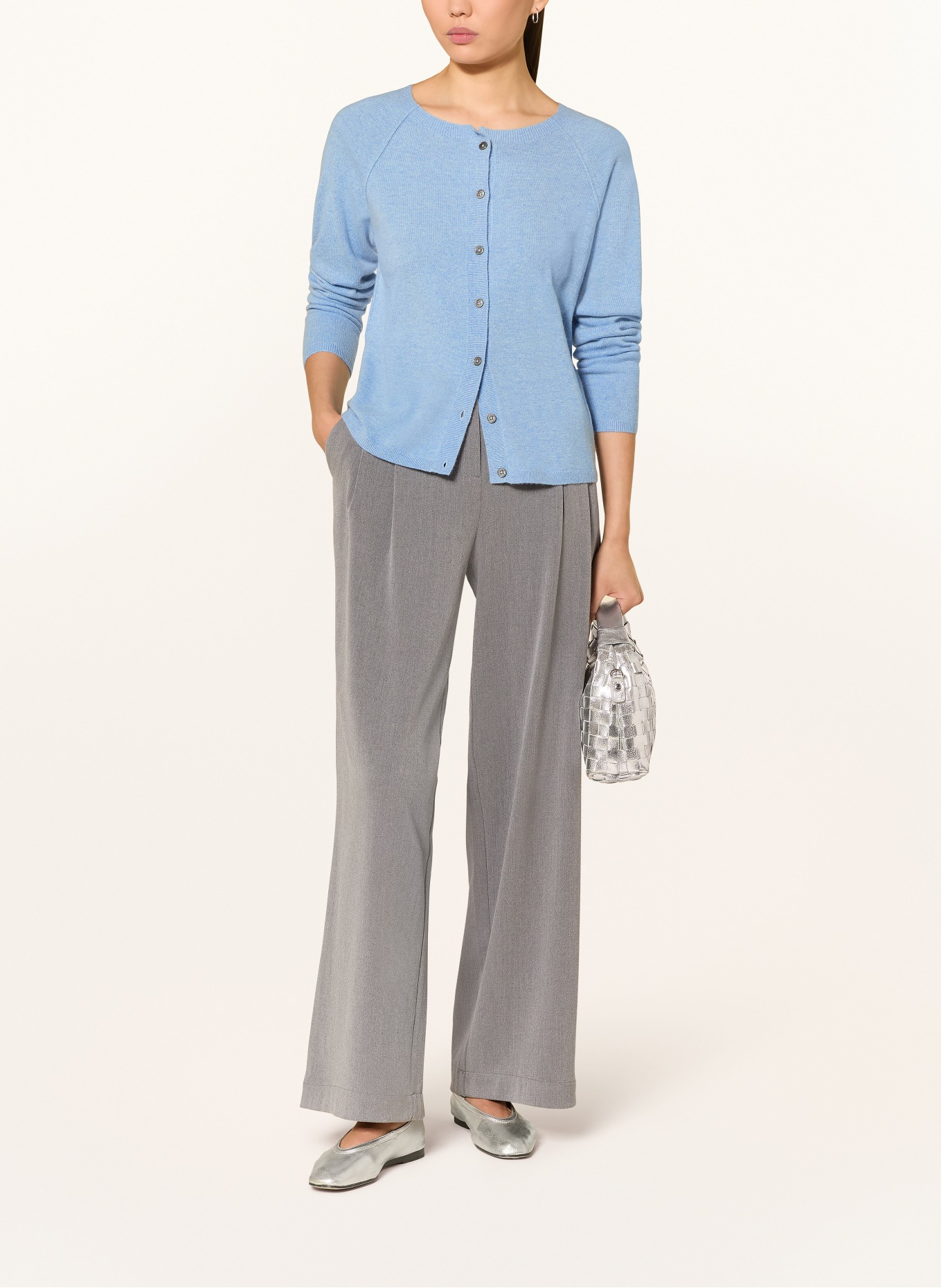 REPEAT Strickjacke aus Cashmere: BLAU