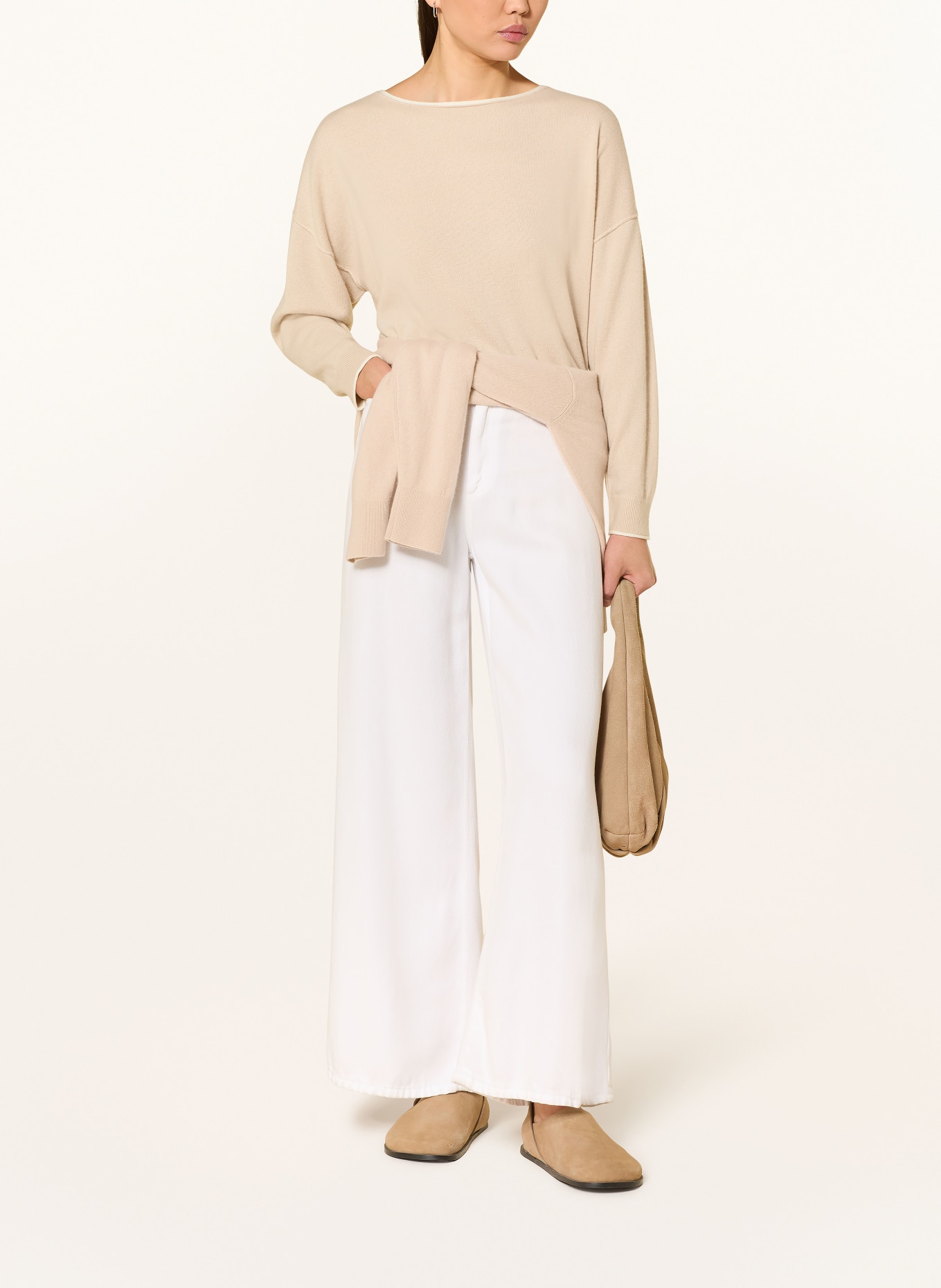 REPEAT Sweter z kaszmiru: BEŻOWY / ECRU