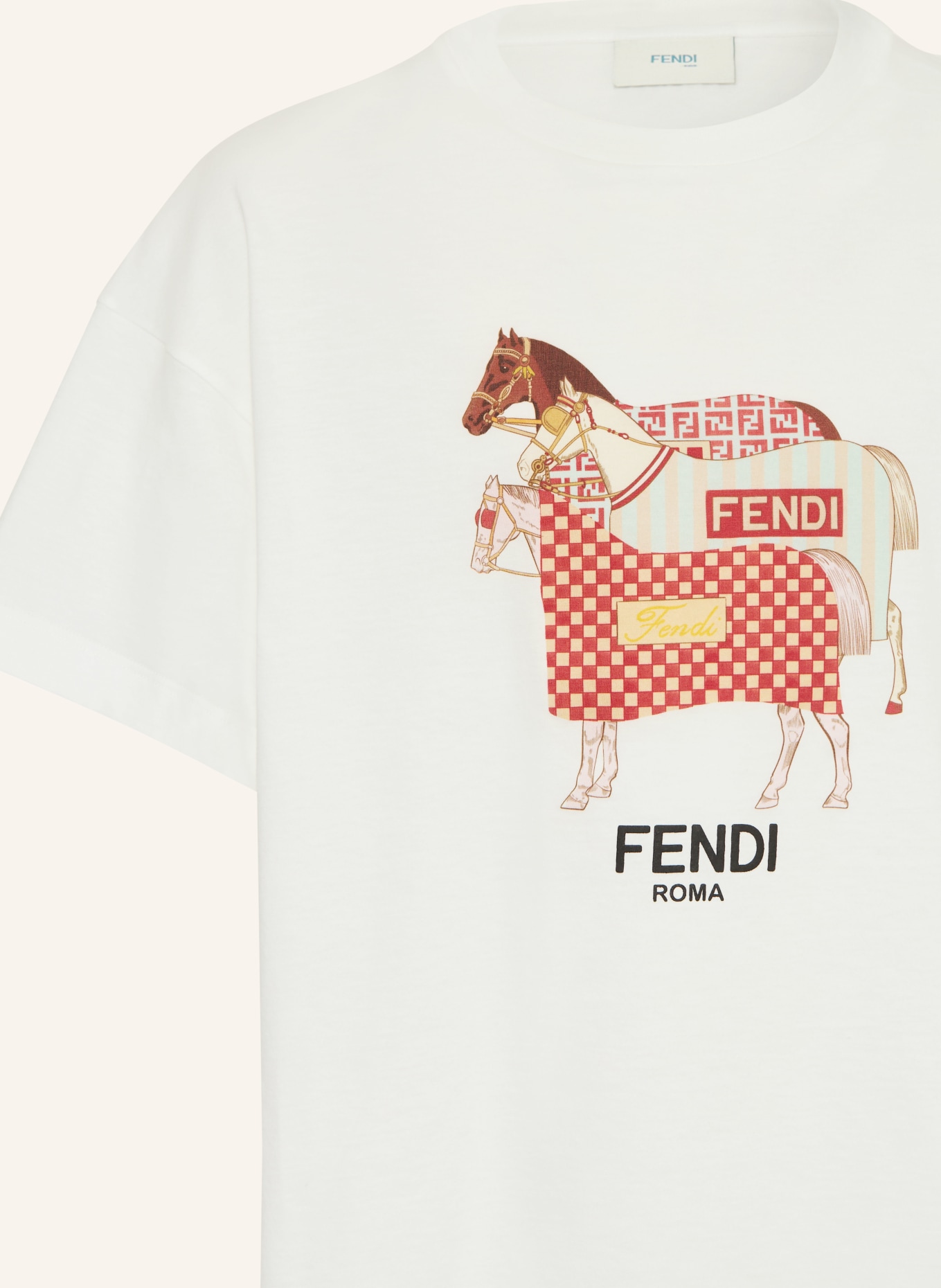 FENDI T-shirt: WHITE / ROSE / DARK RED