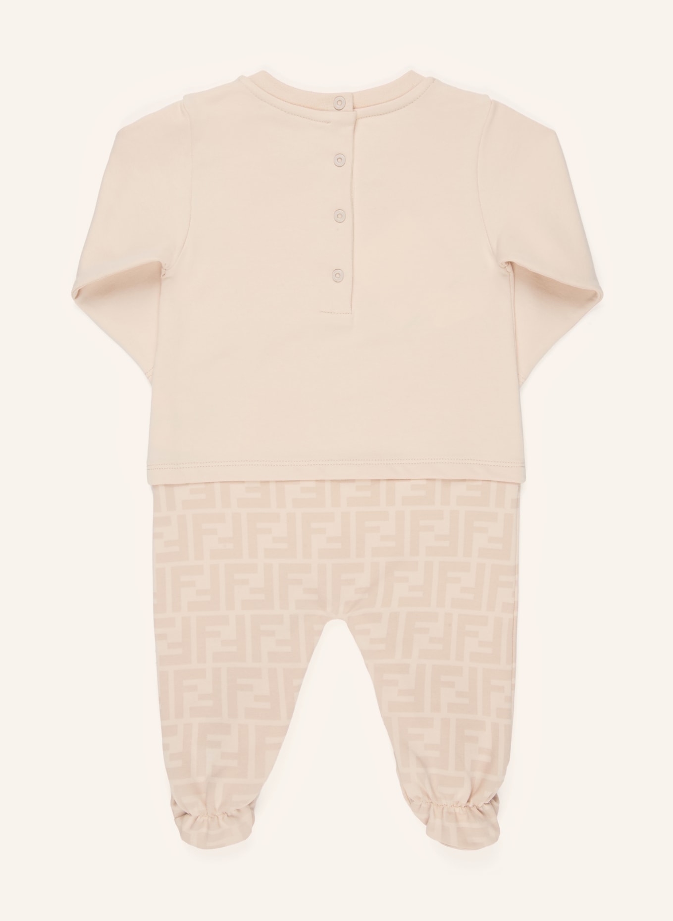 FENDI Set: Strampler, Mütze und Latz: CREME / BEIGE