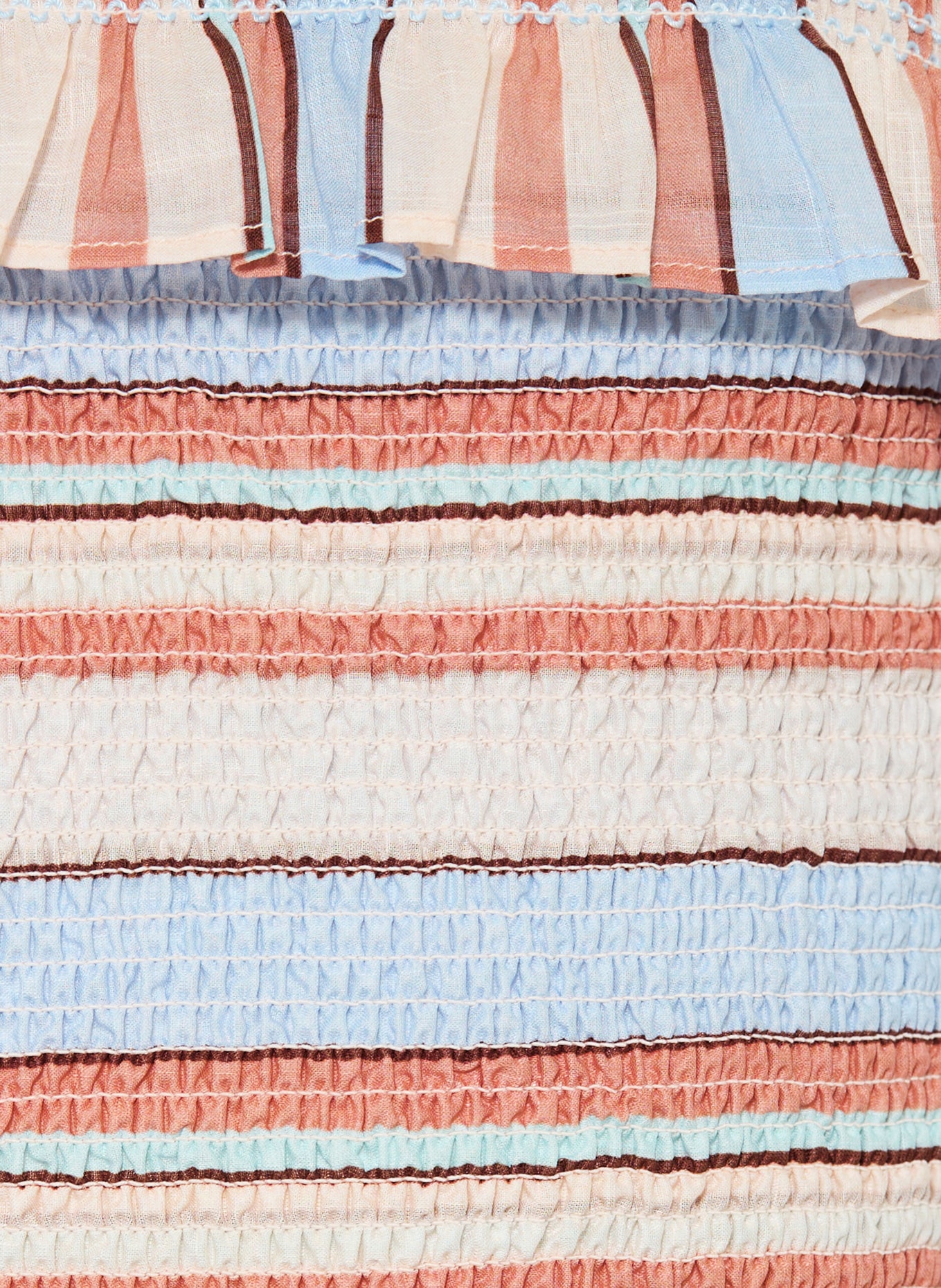 ZIMMERMANN Top DAYLIGHT mit Rüschen: HELLBLAU / ALTROSA / HELLGRAU